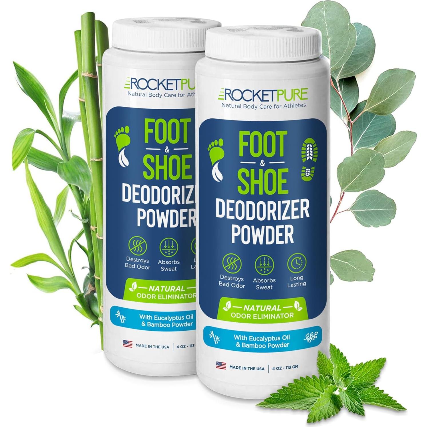 Desodorante en Polvo para Pies Rocket Pure Eucalipto 113g 2-Pack