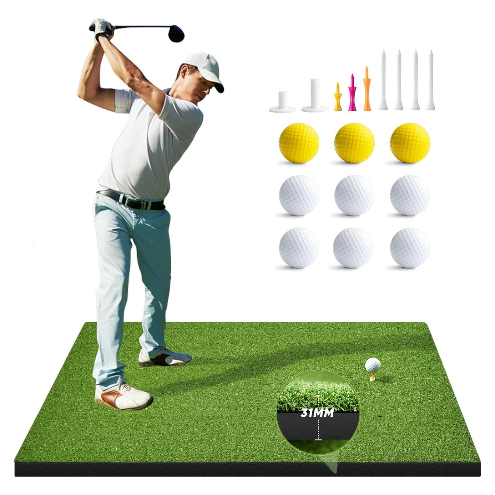 Alfombra de Golf OYN 1,52x1,22m con 9 Pelotas y 7 Tees