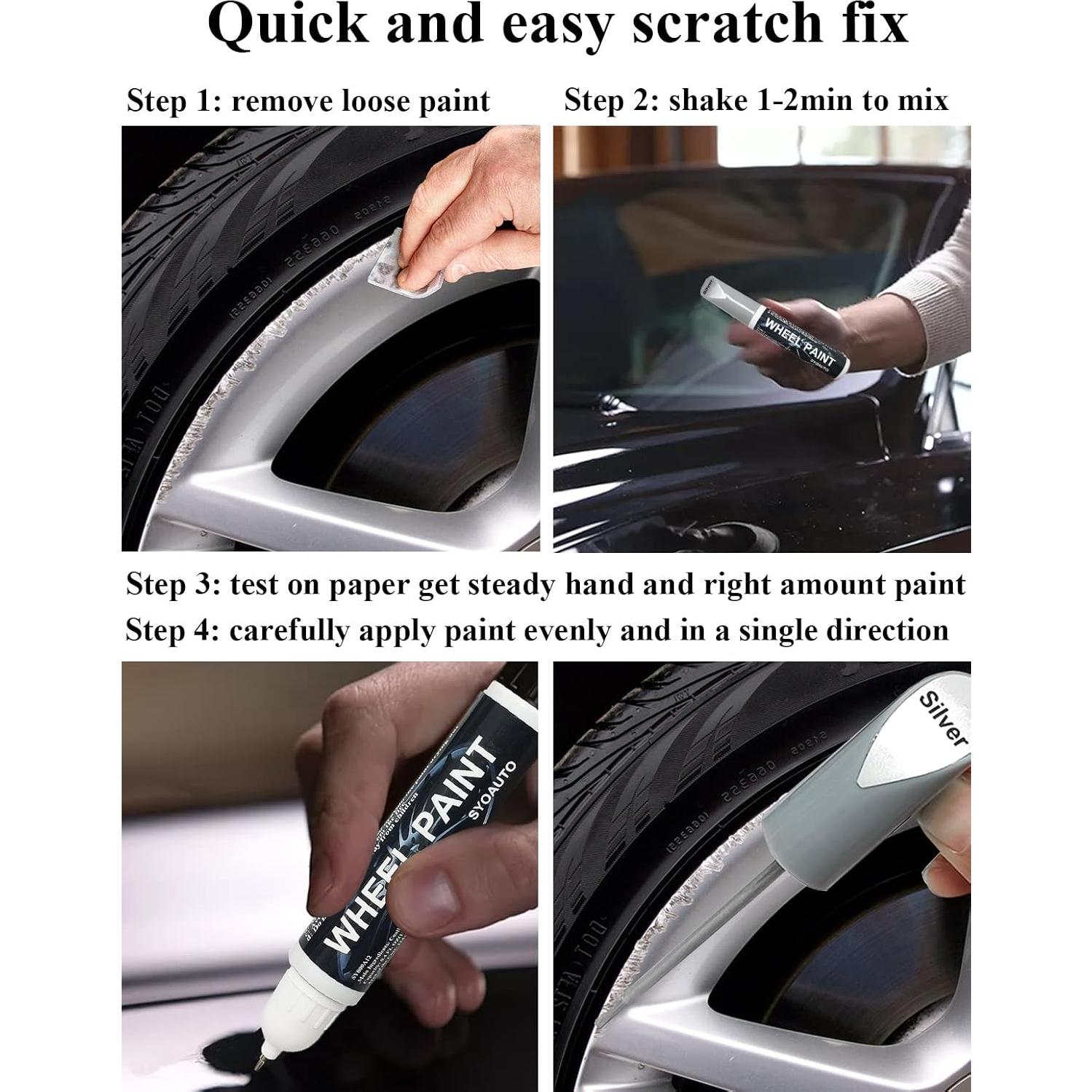 Pintura de Retoque para Llantas SYOAUTO Negro Brillante 12ml