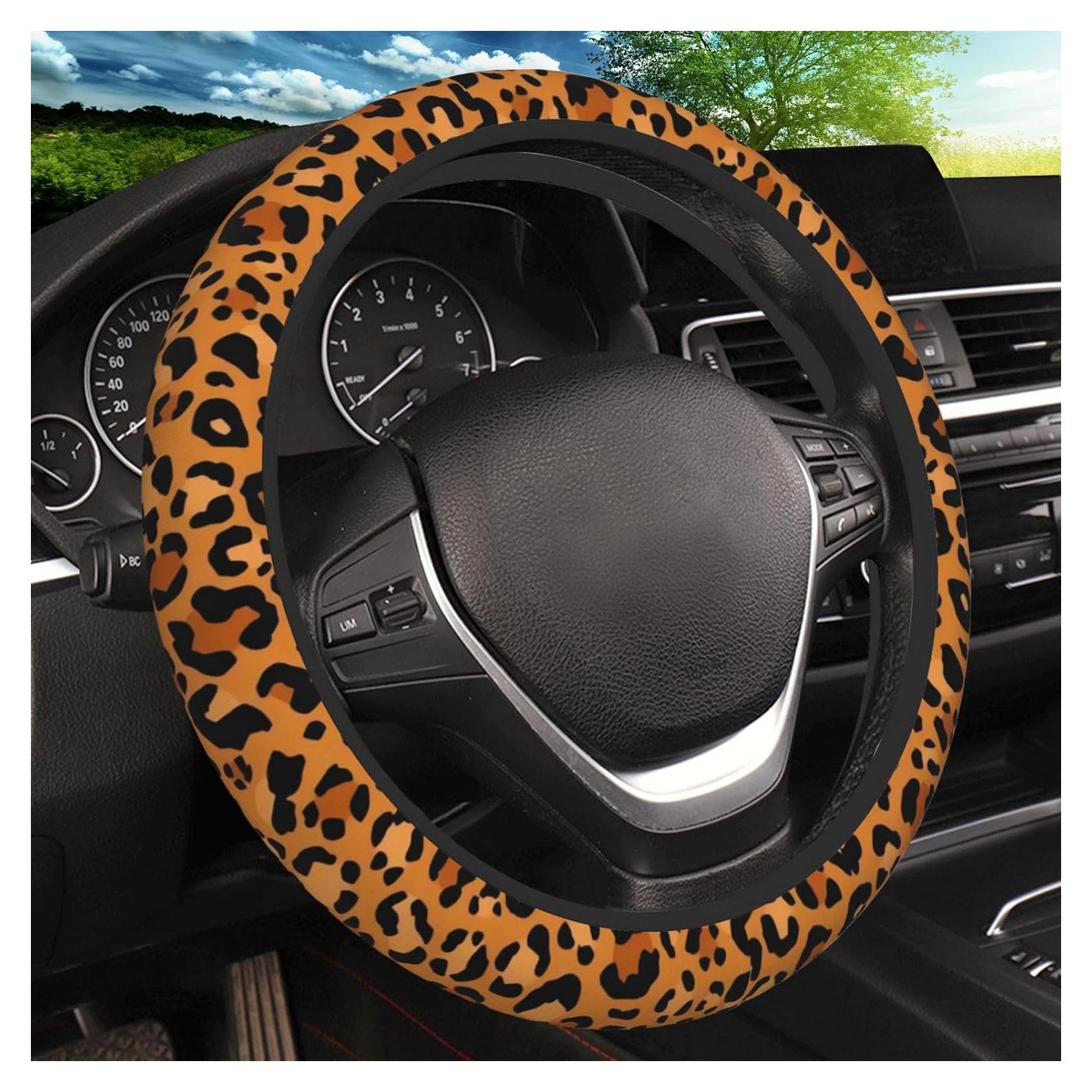 Cubierta de Volante KARREAL 15 Pulgadas Leopardo Antideslizante