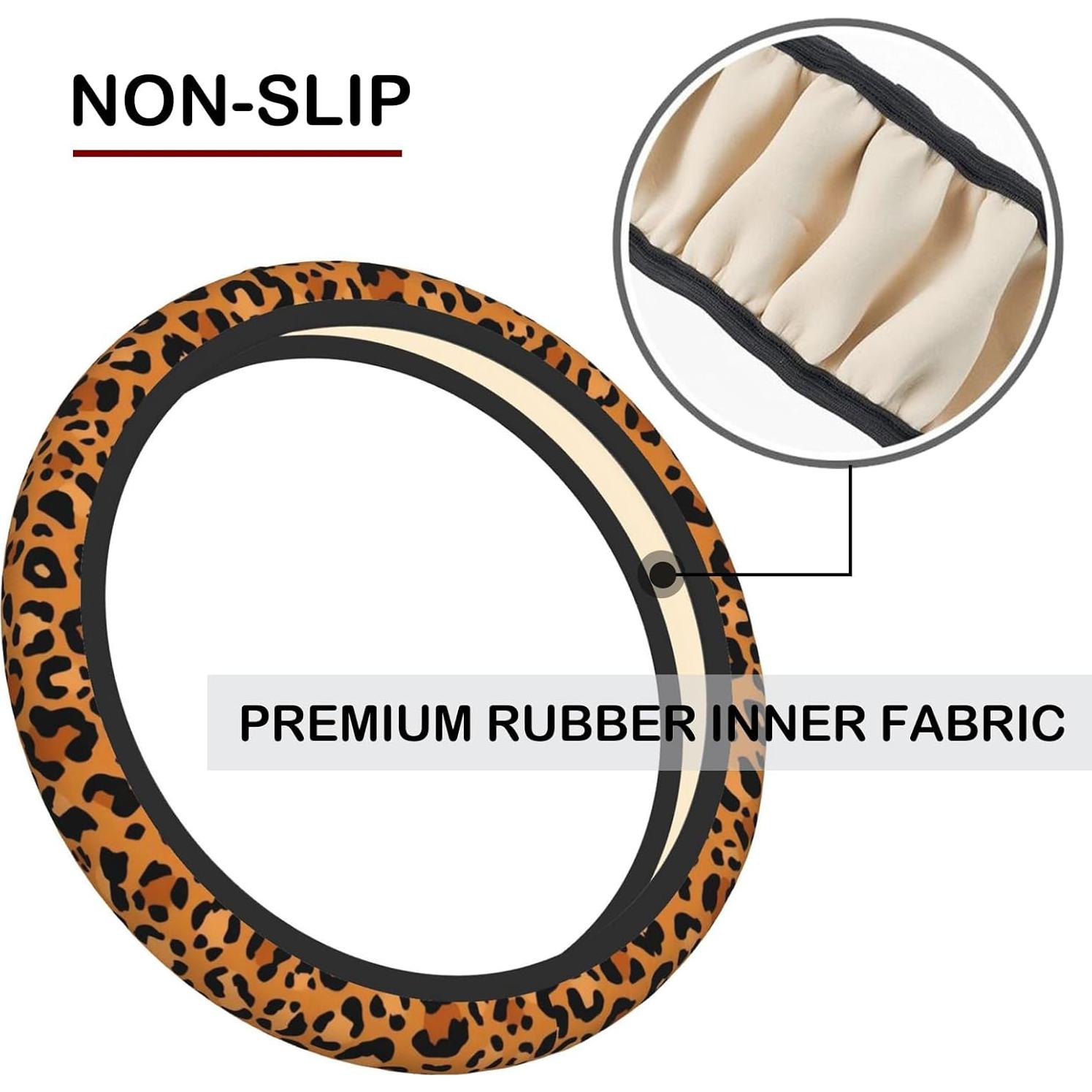 Cubierta de Volante KARREAL 15 Pulgadas Leopardo Antideslizante