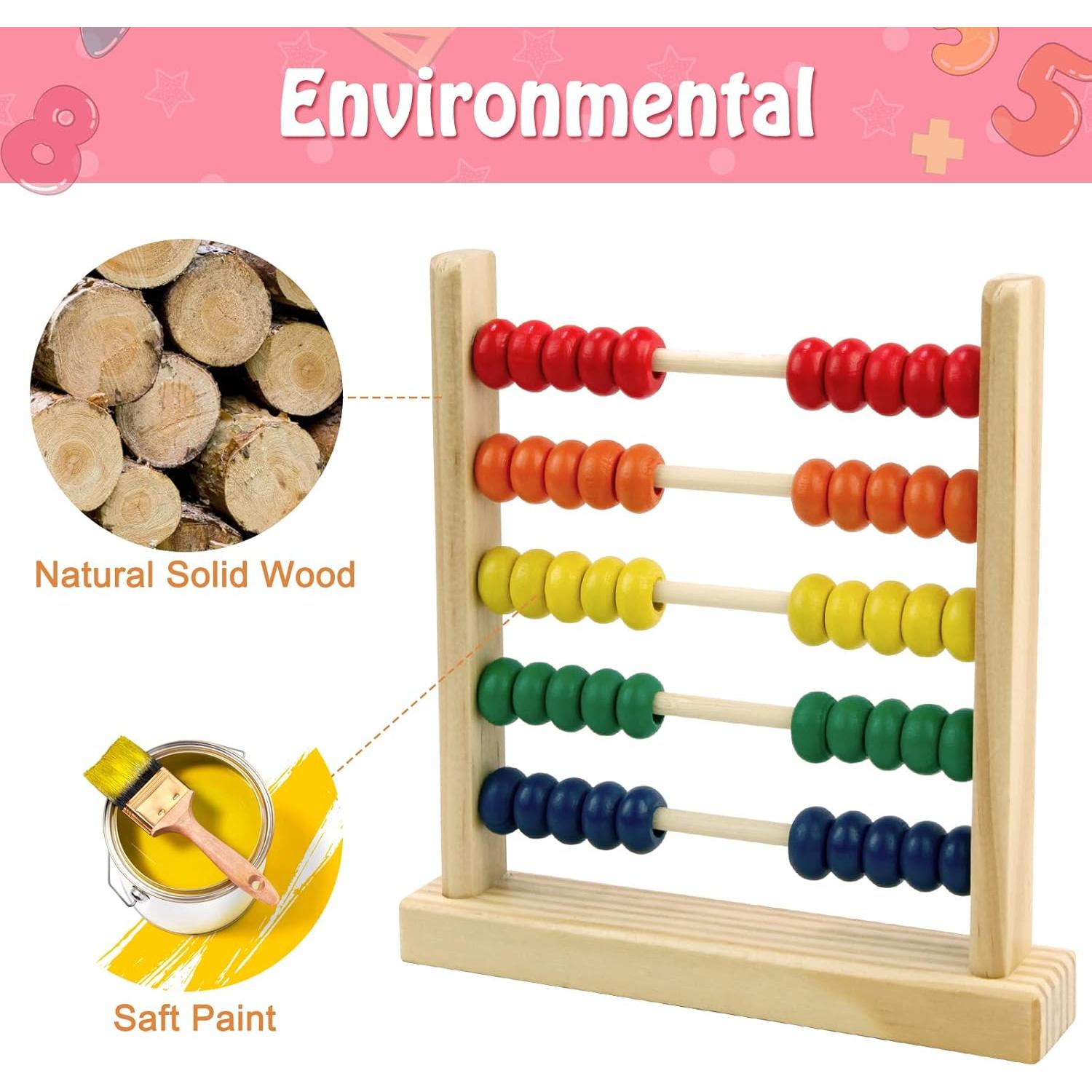 Ábaco de Madera Sealive para Niños - Juguete Educativo 50 Bolas