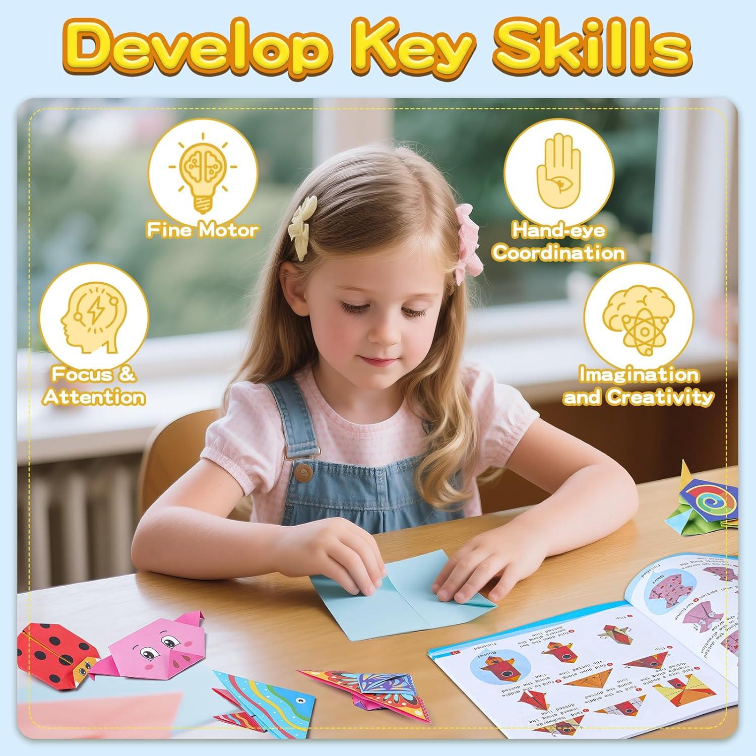 Kit de Papel Origami 158 Hojas WOJASAL para Niños 5-12 Años