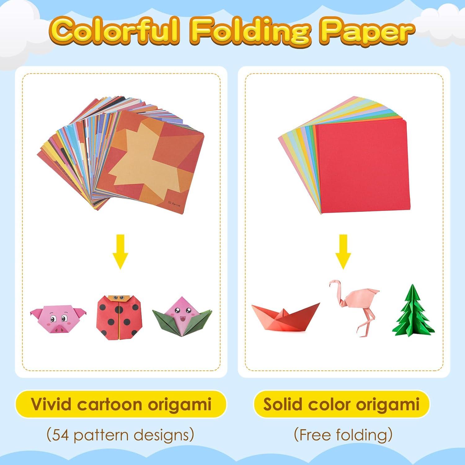 Kit de Papel Origami 158 Hojas WOJASAL para Niños 5-12 Años