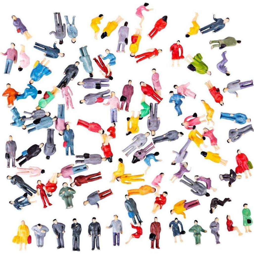 100 Figuras de Personas Modelo Pintadas 1:75 Airlxf para Escenas