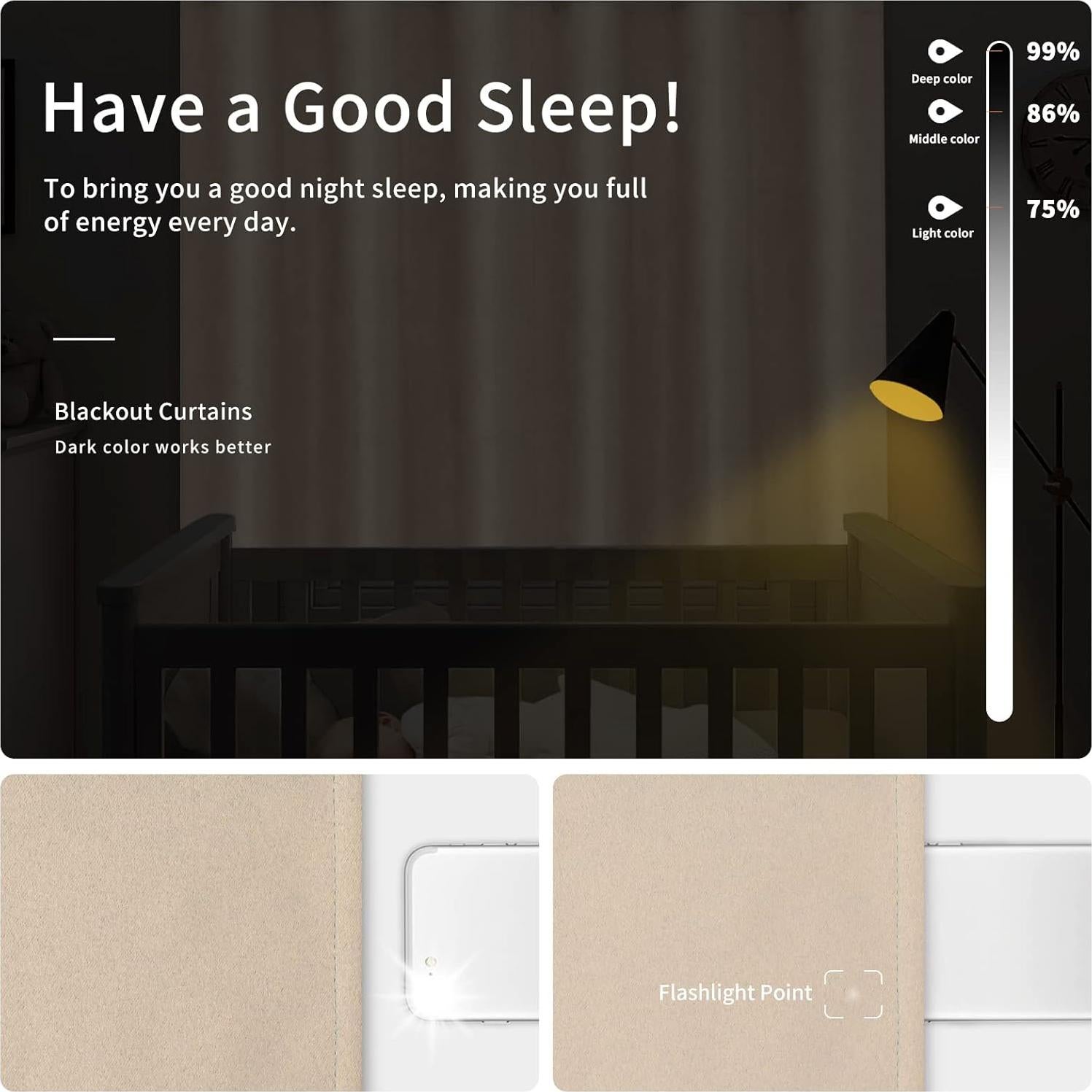 Cortinas Blackout Easy-Going 2 Paneles 86x114 cm Beige Aislantes