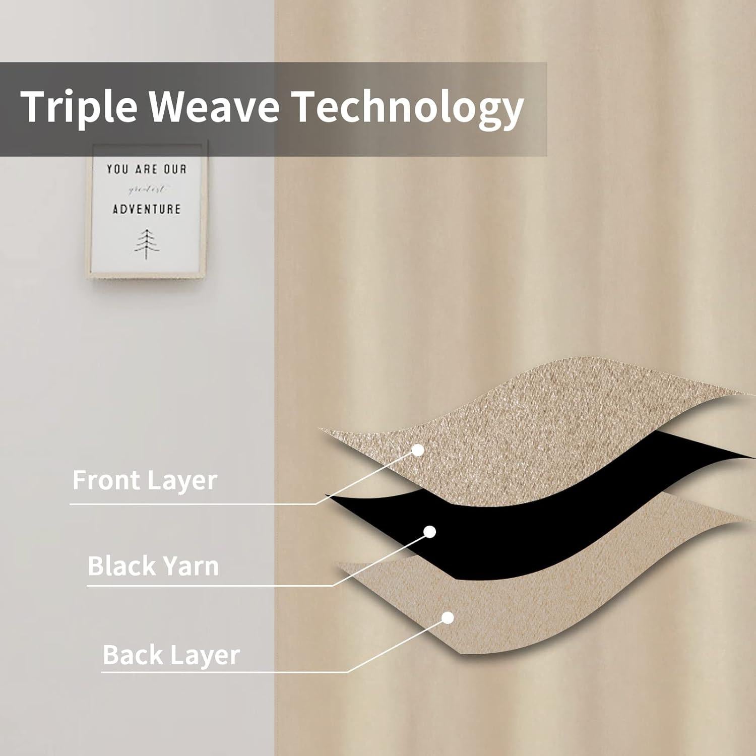 Cortinas Blackout Easy-Going 2 Paneles 86x114 cm Beige Aislantes