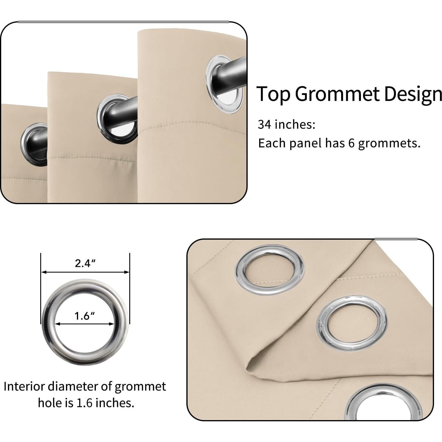 Cortinas Blackout Easy-Going 2 Paneles 86x114 cm Beige Aislantes