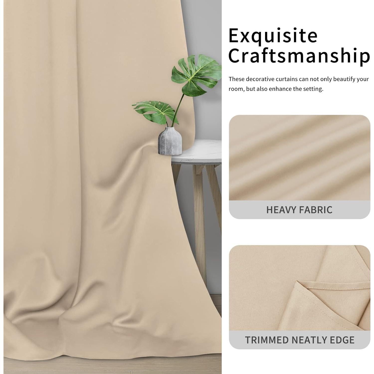 Cortinas Blackout Easy-Going 2 Paneles 86x114 cm Beige Aislantes