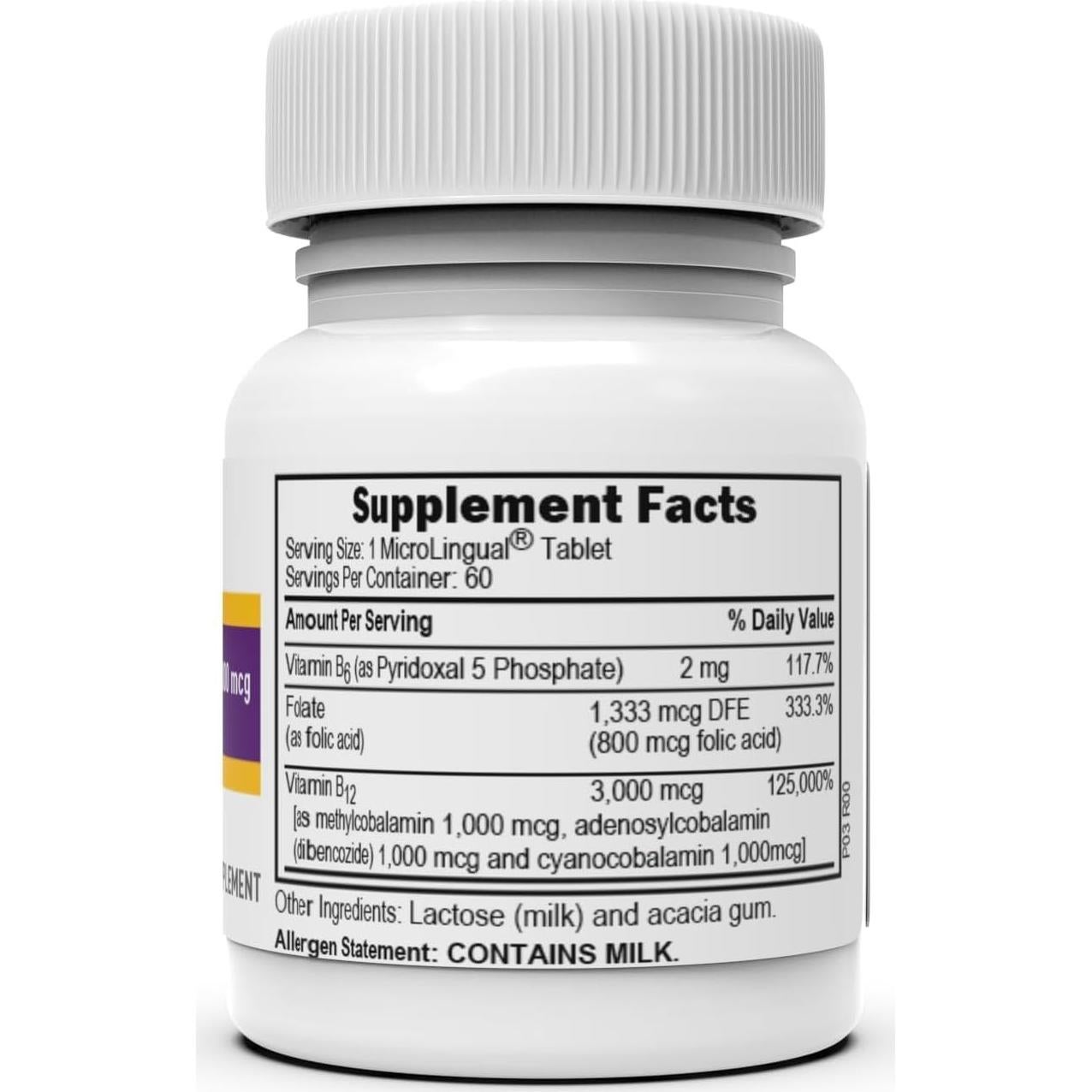 Suplemento de Vitamina B Superior Source 60 Tabletas MicroLingual