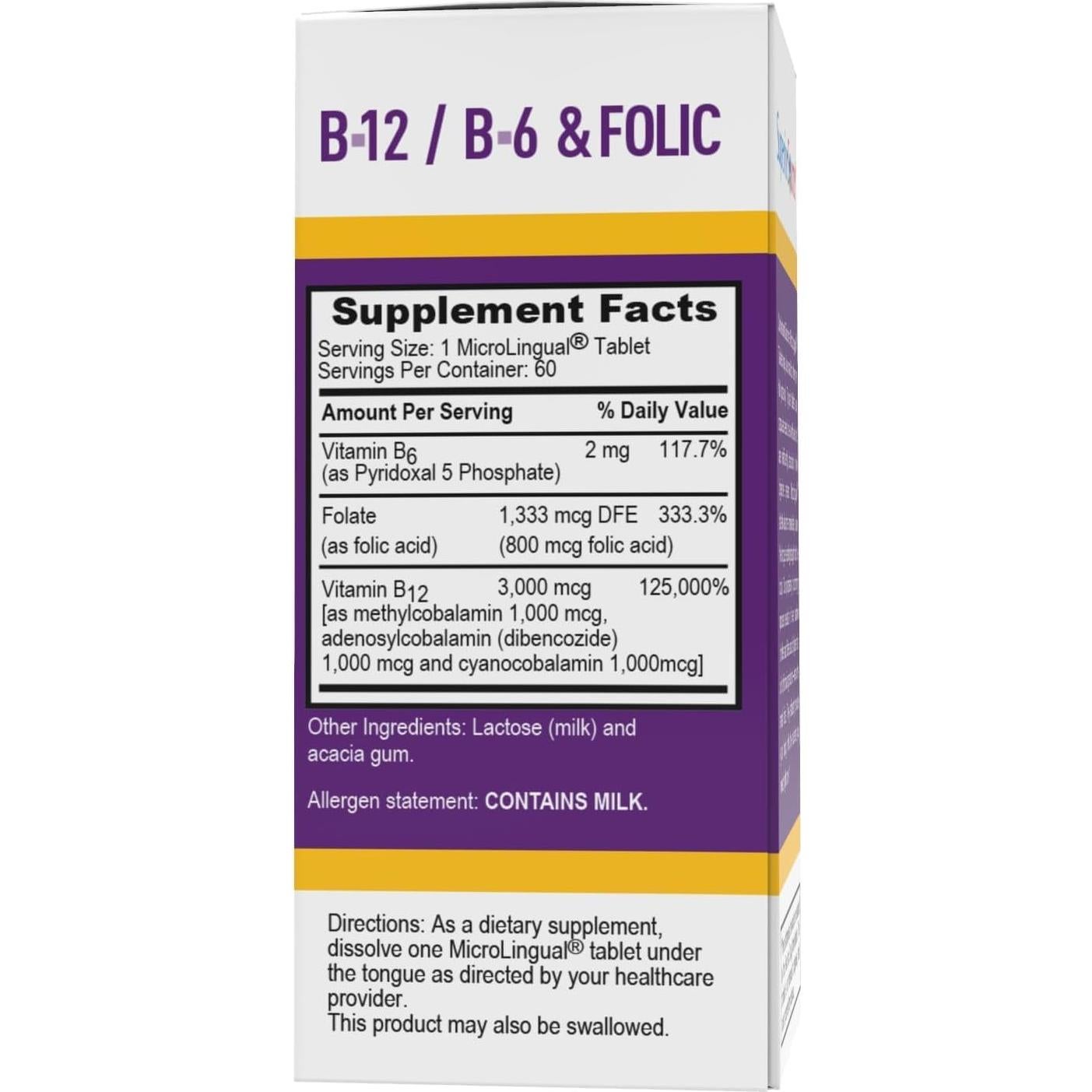 Suplemento de Vitamina B Superior Source 60 Tabletas MicroLingual