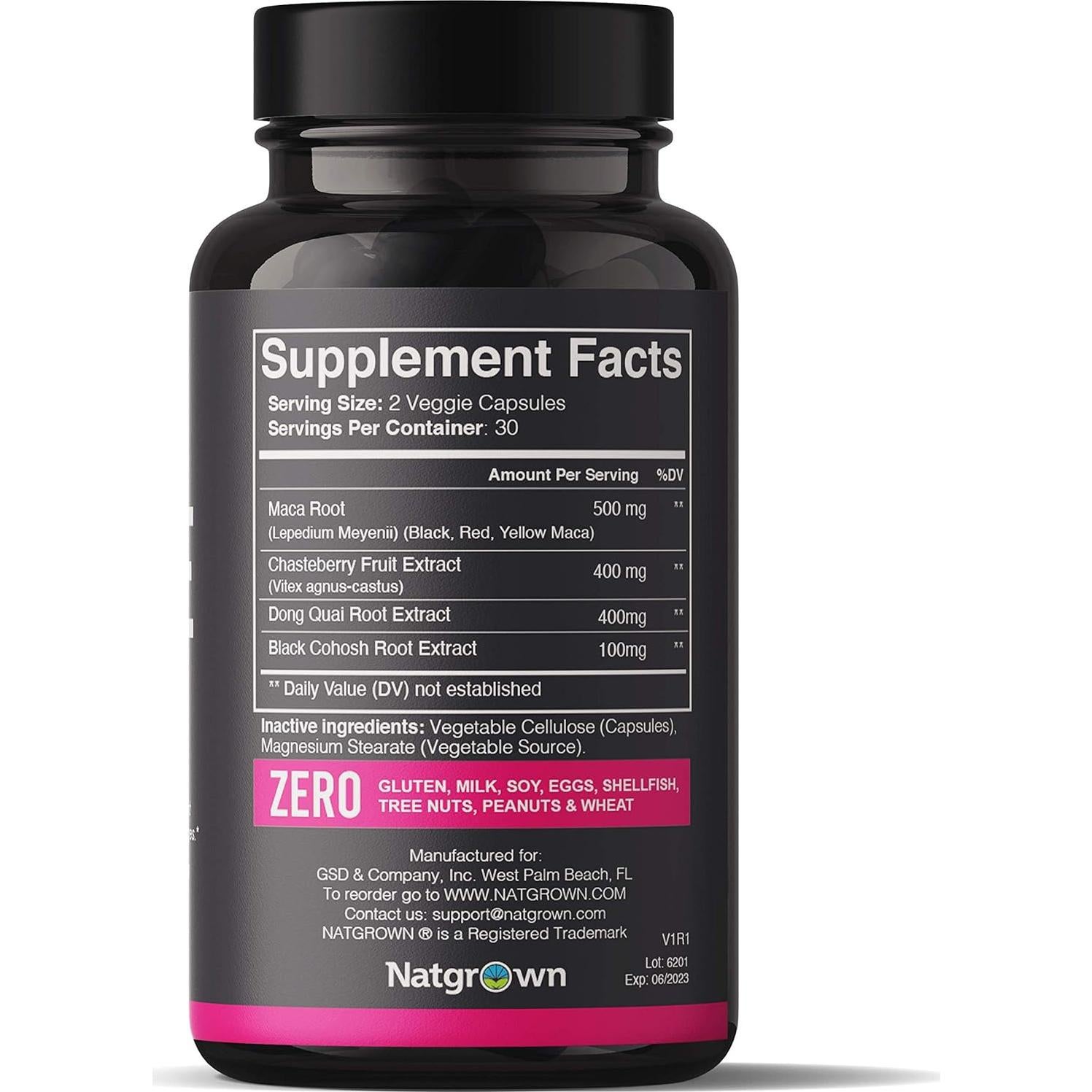 Suplemento Natgrown Equilibrio Hormonal Mujeres 60 Cápsulas