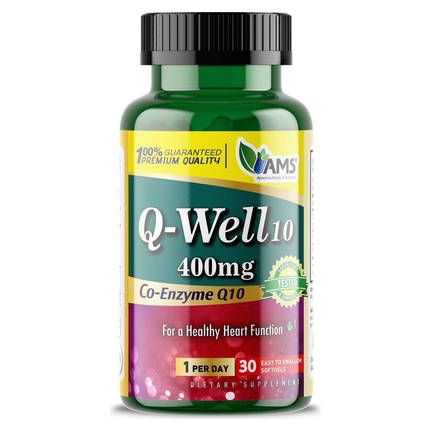 Suplemento CoQ10 400mg America Medic & Science 30 Cápsulas