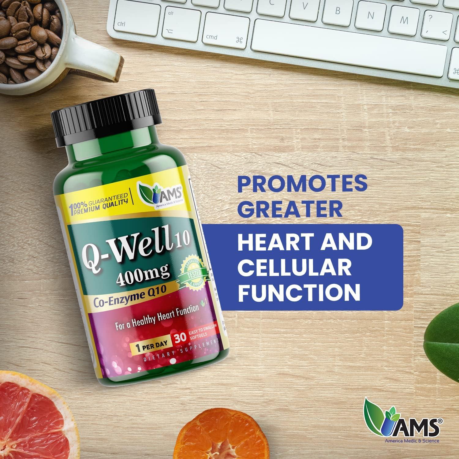 Suplemento CoQ10 400mg America Medic & Science 30 Cápsulas