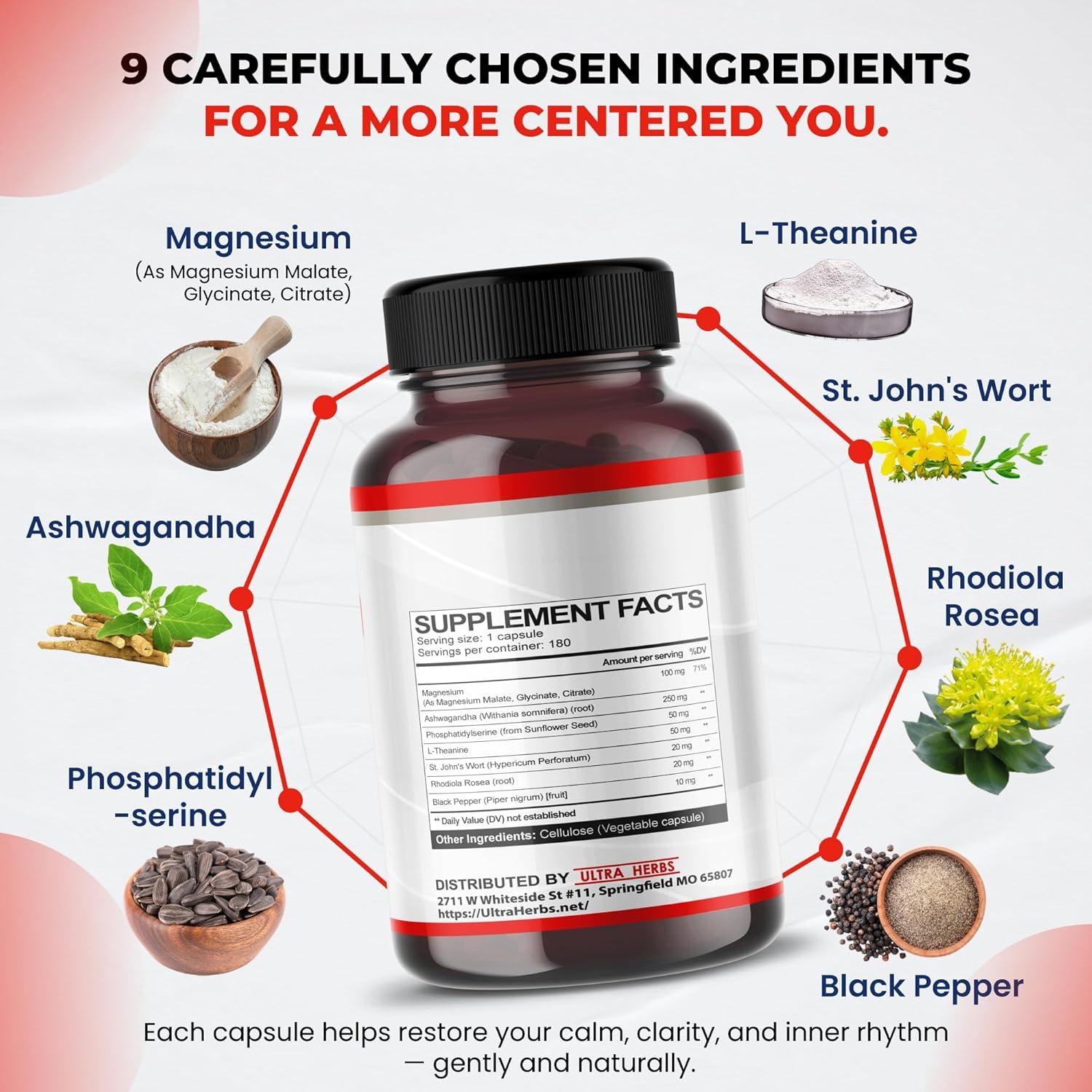 CORTISOL Shield 9-en-1 - Magnesio, Ashwagandha, 180 Cápsulas