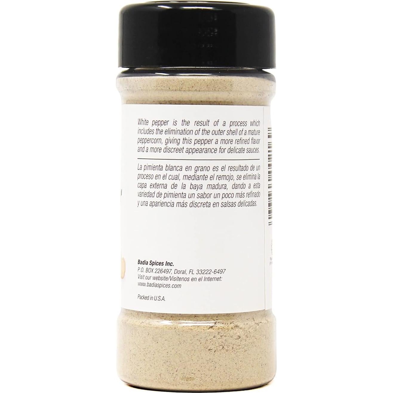 Pimienta Blanca Molida Badia 56.7 g - Sabor Suave y Delicado