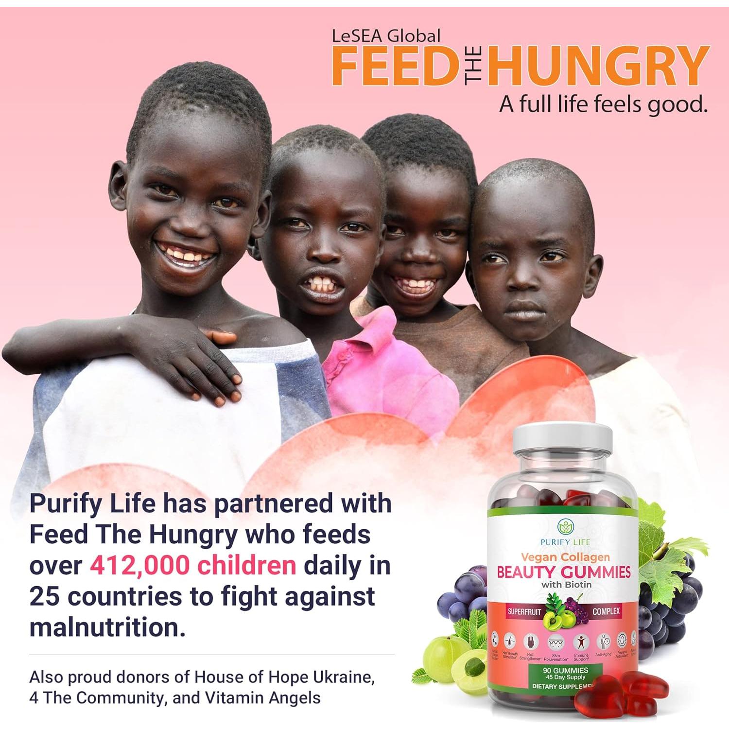 Gomitas de Colágeno Vegano Purify Life 90 Unidades con Biotina