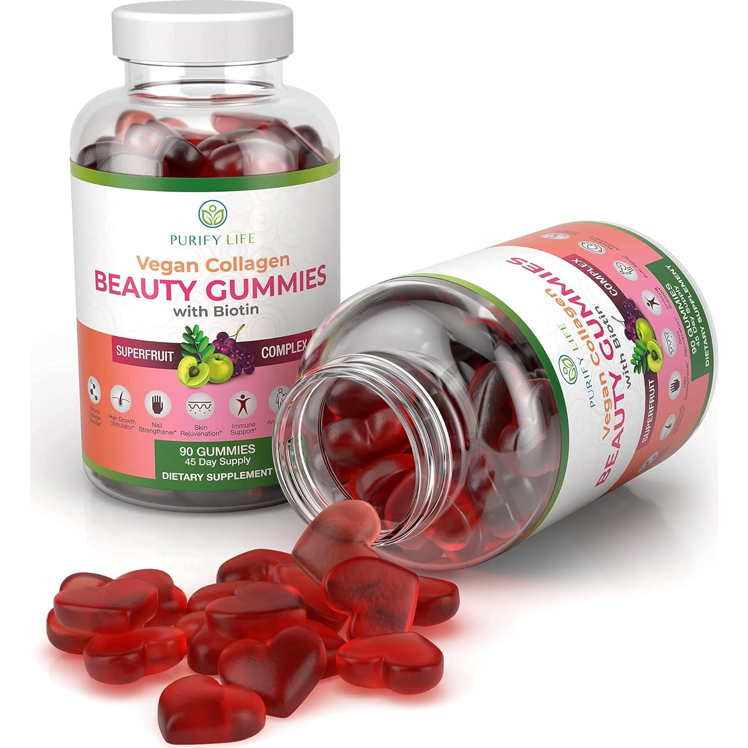 Gomitas de Colágeno Vegano Purify Life 90 Unidades con Biotina