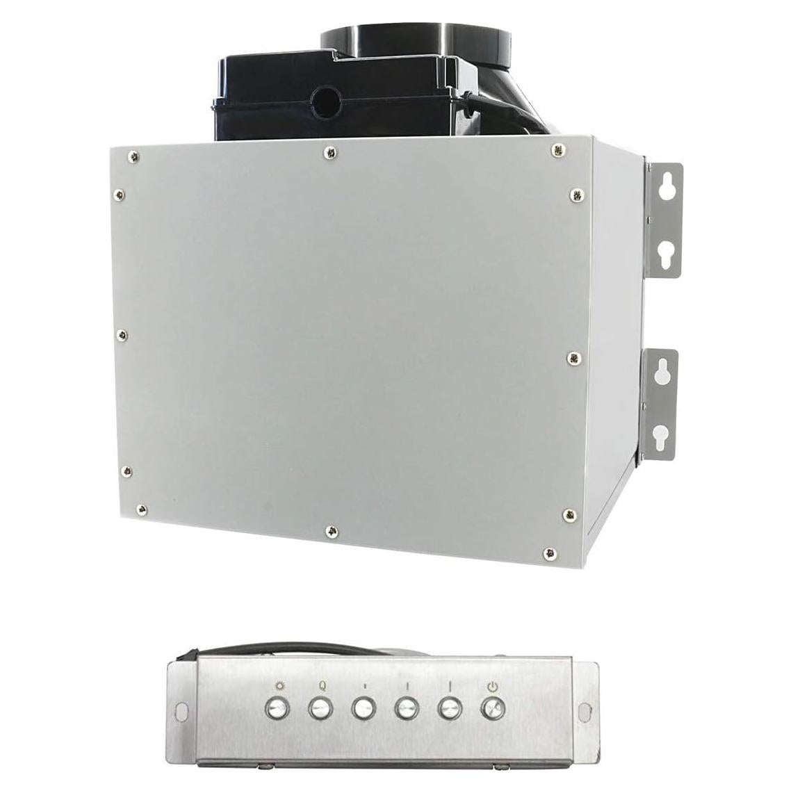 Awoco Split Super Quiet Range Hood Inline Blower Unit And Control, 4 Speeds 800CFM 6" Round Vent (6" Blower + Control)