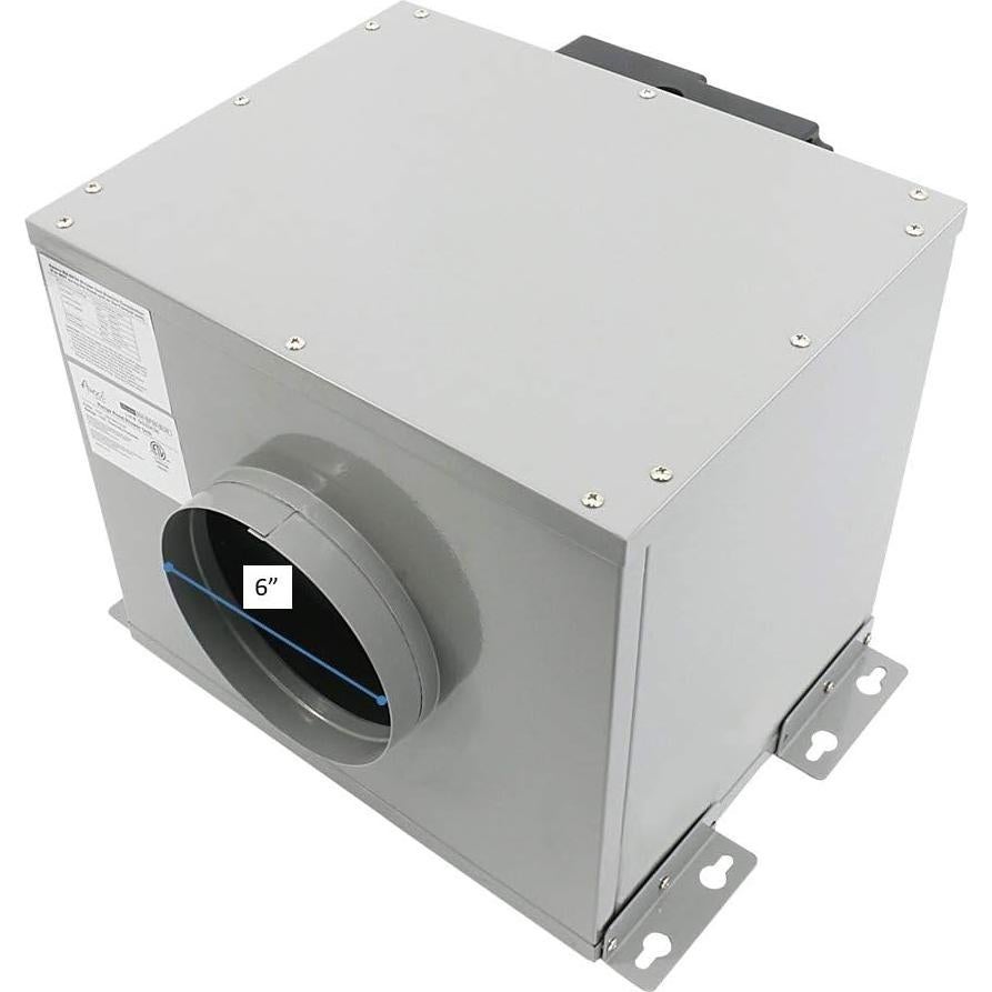 Awoco Split Super Quiet Range Hood Inline Blower Unit And Control, 4 Speeds 800CFM 6" Round Vent (6" Blower + Control)