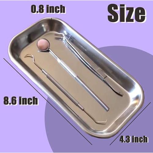 Paquete de 3 Bandejas Quirúrgicas Acero Inoxidable LabAider 22.5x11.5x2 cm