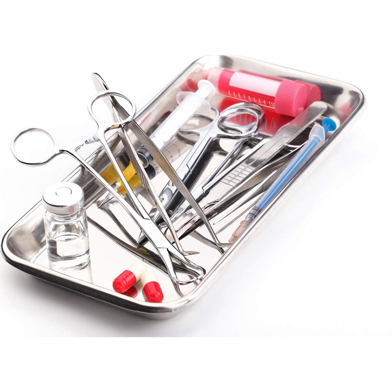 Paquete de 3 Bandejas Quirúrgicas Acero Inoxidable LabAider 22.5x11.5x2 cm