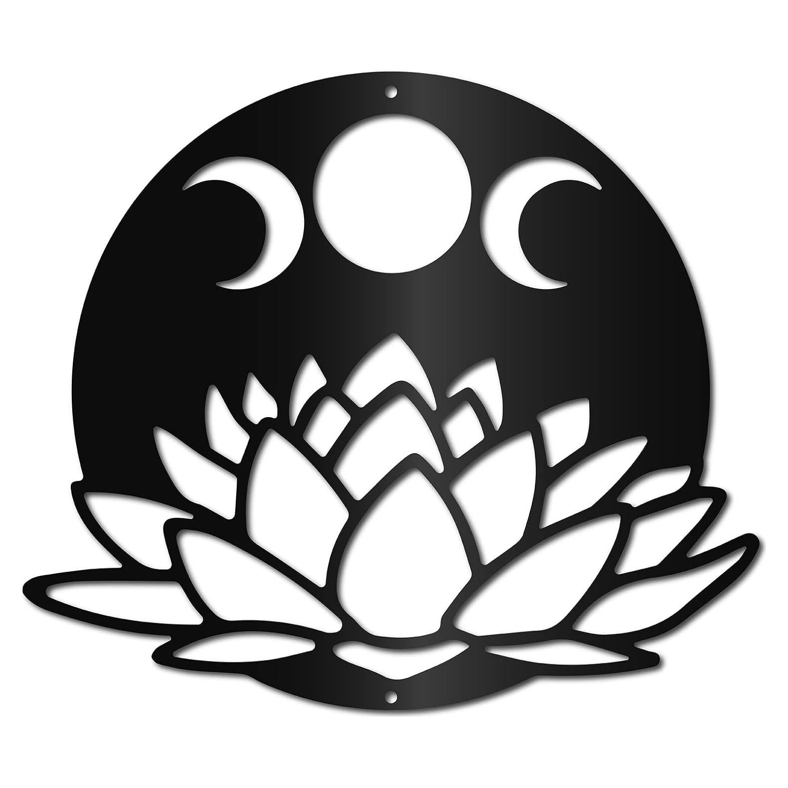 Arte de Pared Lotus Moon CREATCABIN Metal 30x26cm Decoración