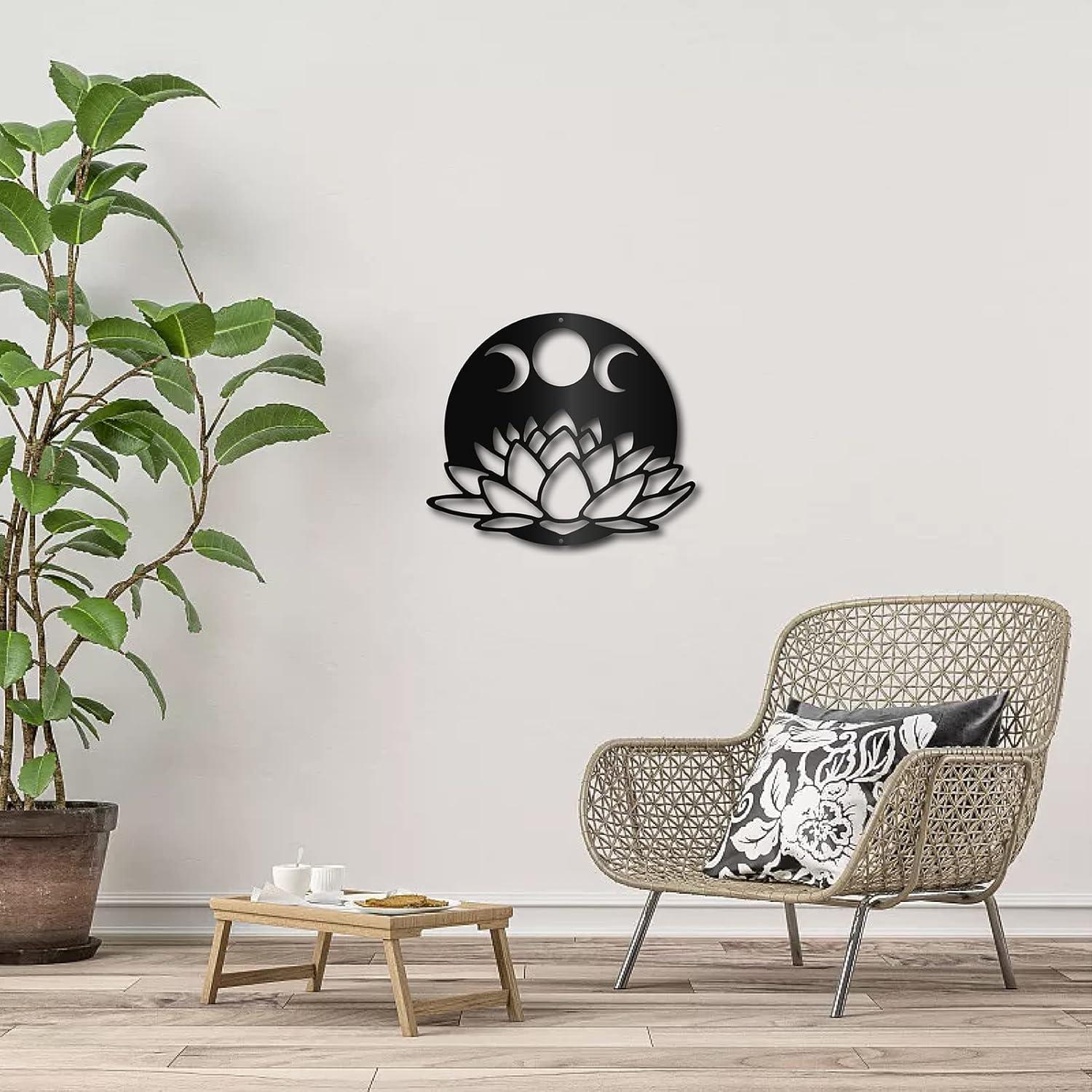 Arte de Pared Lotus Moon CREATCABIN Metal 30x26cm Decoración