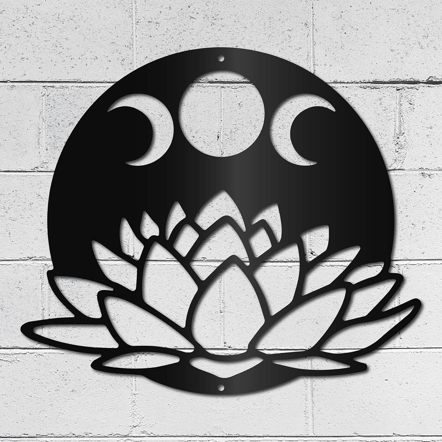 Arte de Pared Lotus Moon CREATCABIN Metal 30x26cm Decoración