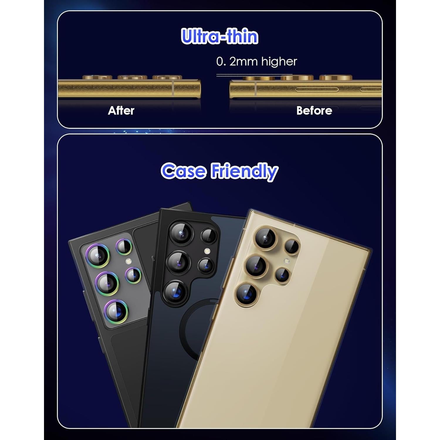 Protector de Lente de Cámara Kanosan para Galaxy S24 Ultra 9H