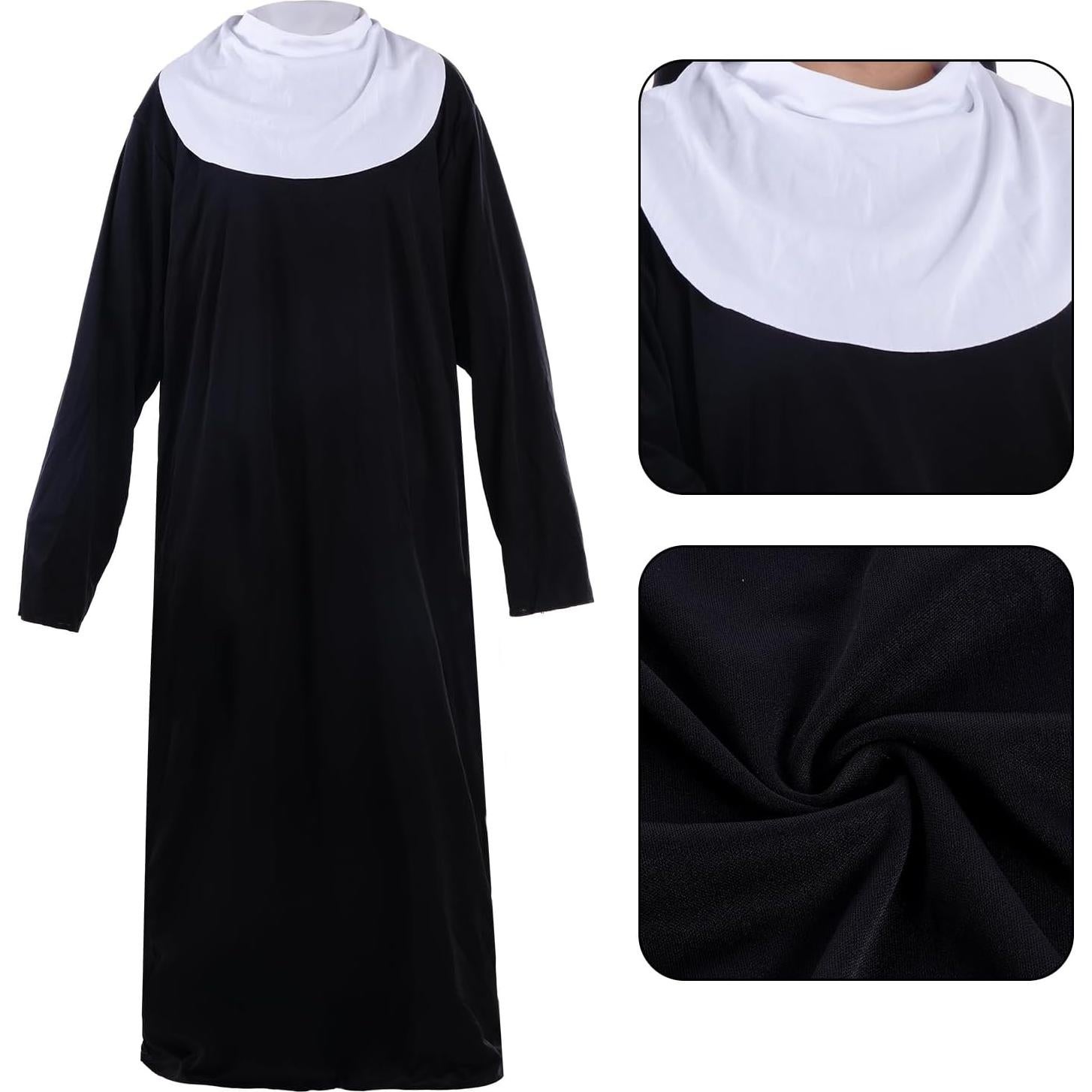 Disfraz de Monja para Mujeres - Atuendo Completo Halloween 2 Piezas