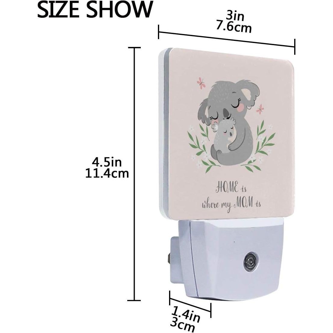 Luz Nocturna LED Enchufable AngelaBao Koala 2-Pack 0.5W