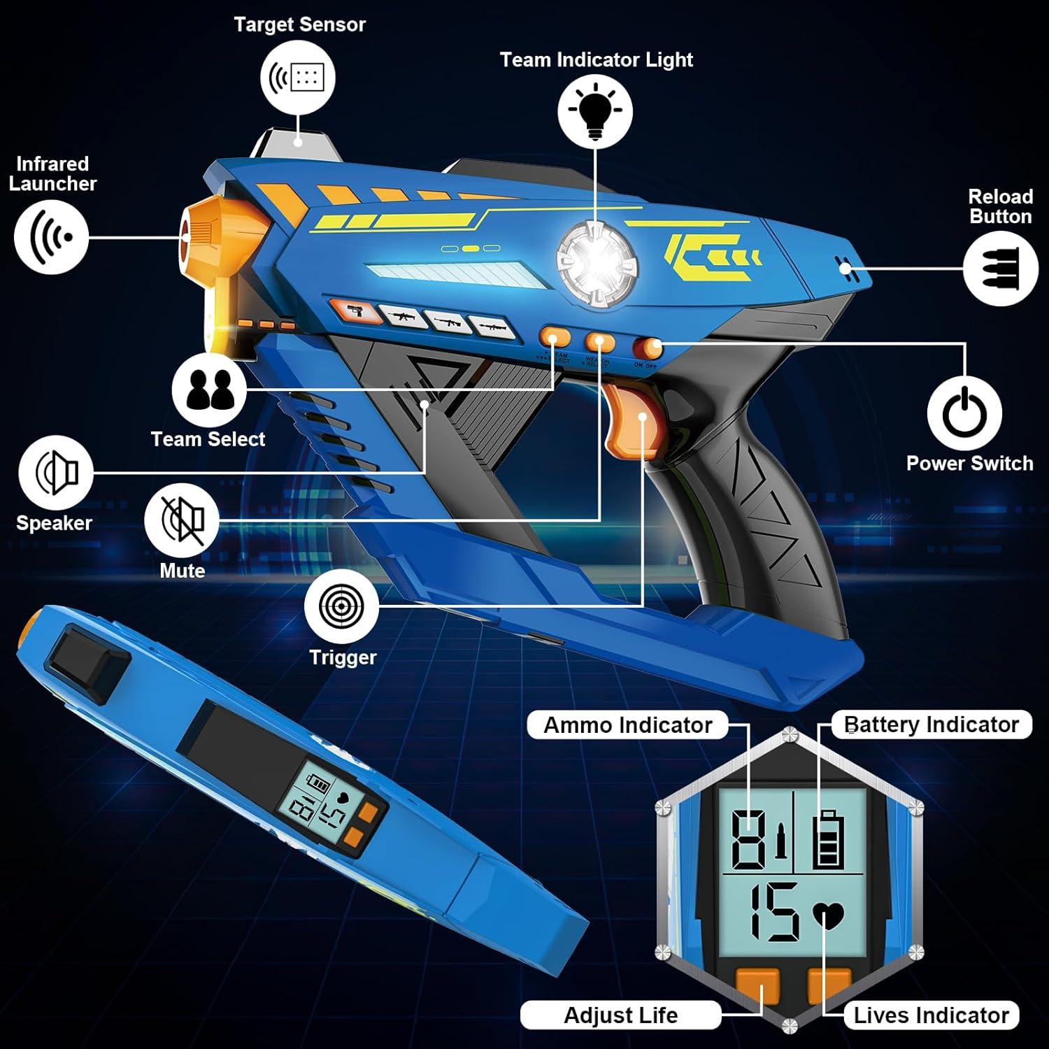 Juego de Pistolas de Etiqueta CheerCrew 2PCS Infrarrojo 8+ Años