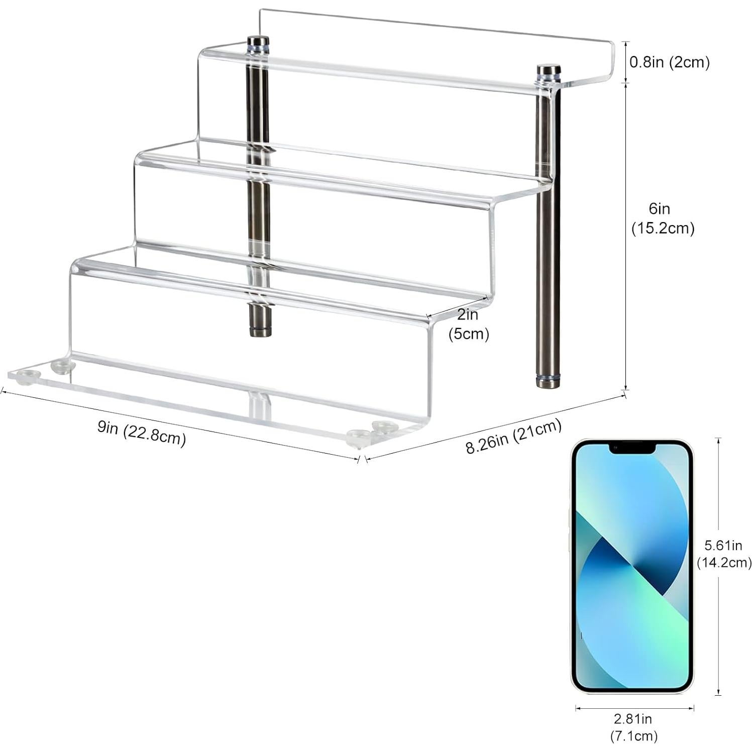 Soporte de Exhibición Acrílico LileZbox 4 Niveles 22.86x15.24cm