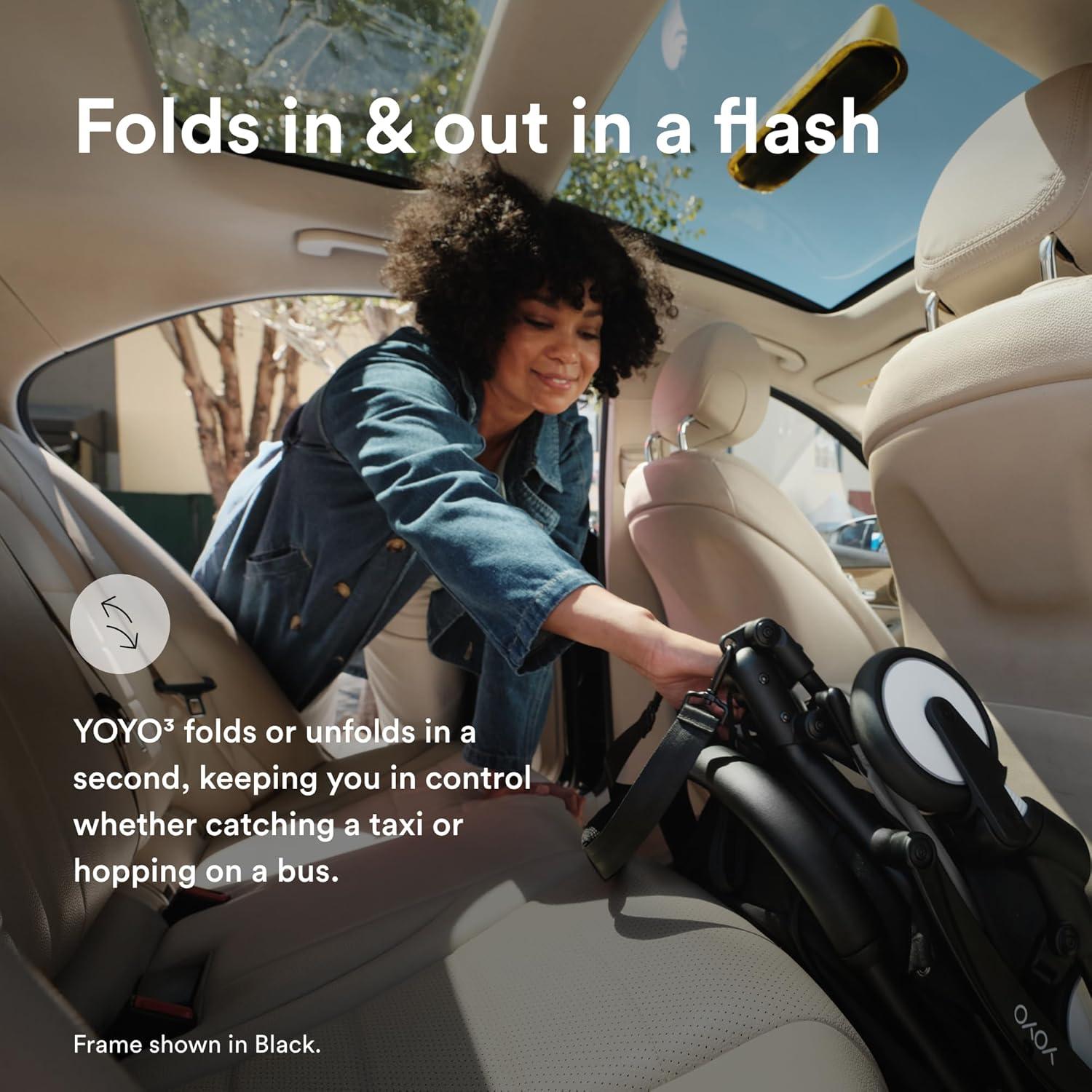 Cochecito Stokke YOYO3 Plegable 6 Meses - Marco Blanco y Cojín Piedra