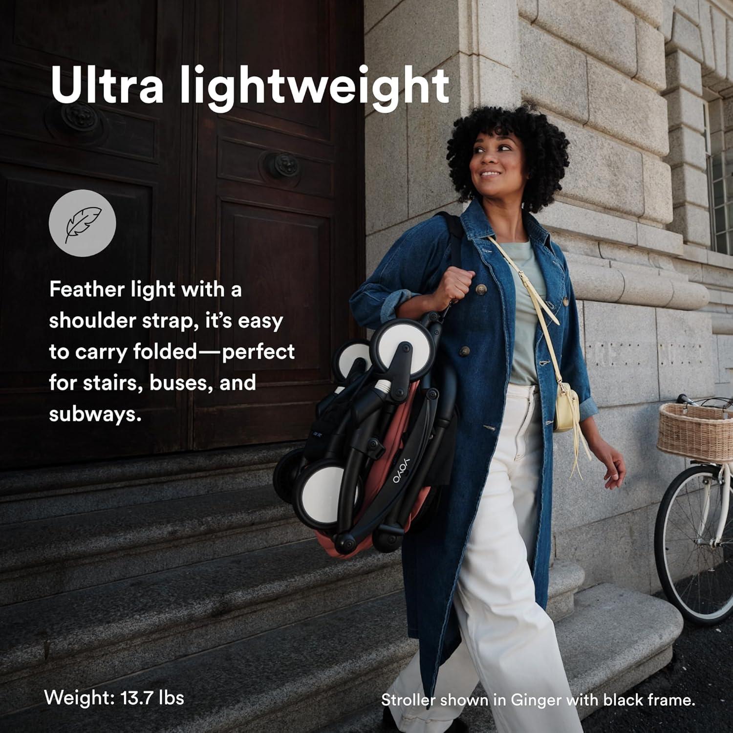 Cochecito Stokke YOYO3 Plegable 6 Meses - Marco Blanco y Cojín Piedra