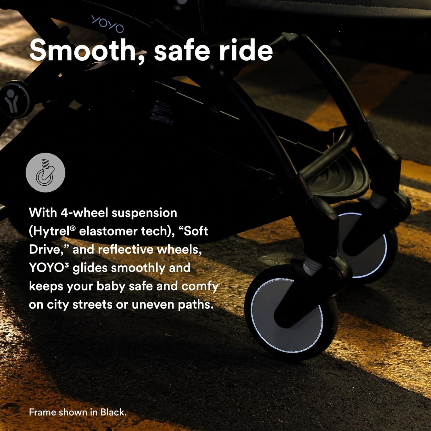 Cochecito Stokke YOYO3 Plegable 6 Meses - Marco Blanco y Cojín Piedra