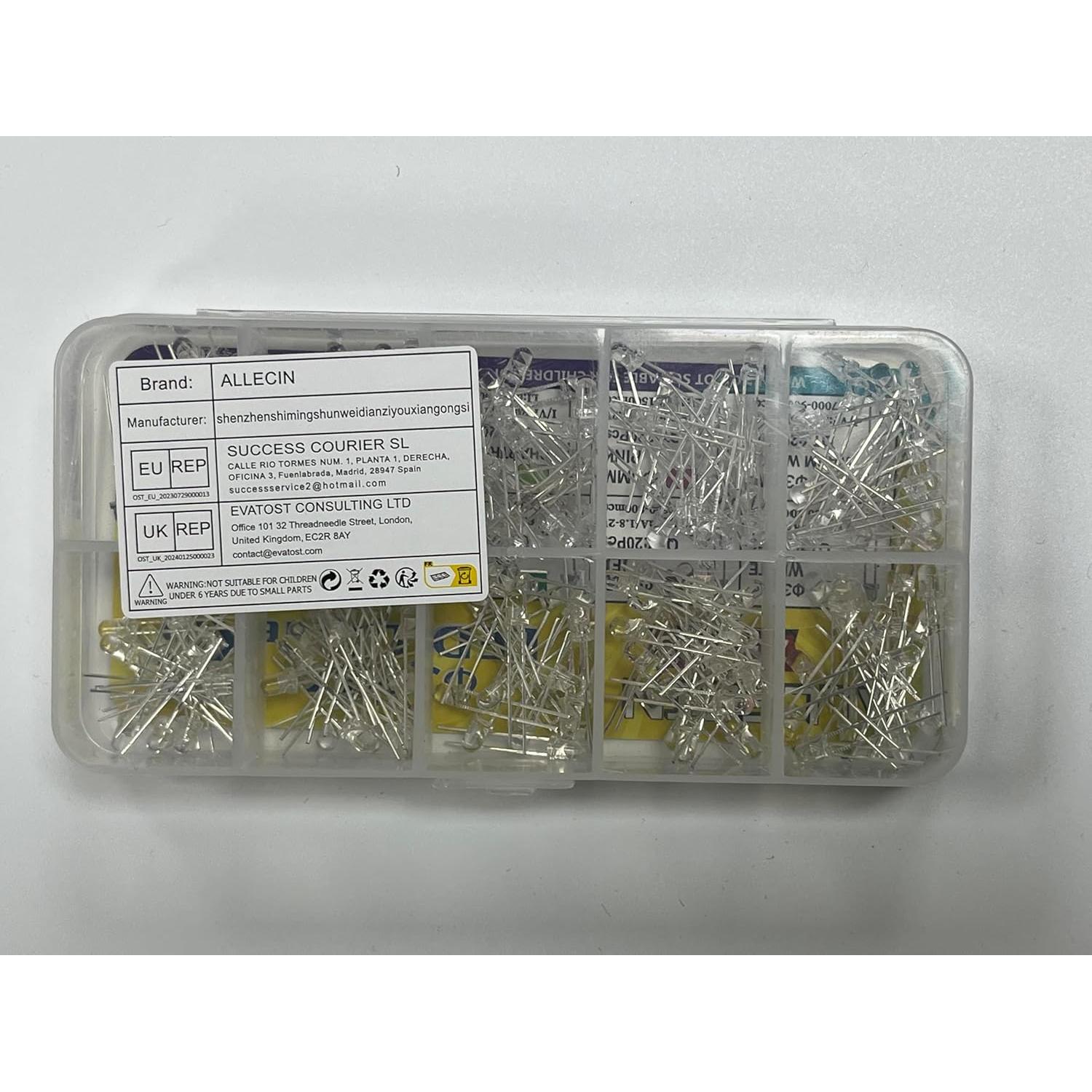 Kit de Diodos LED 3MM 200PCS ALLECIN 10 Colores