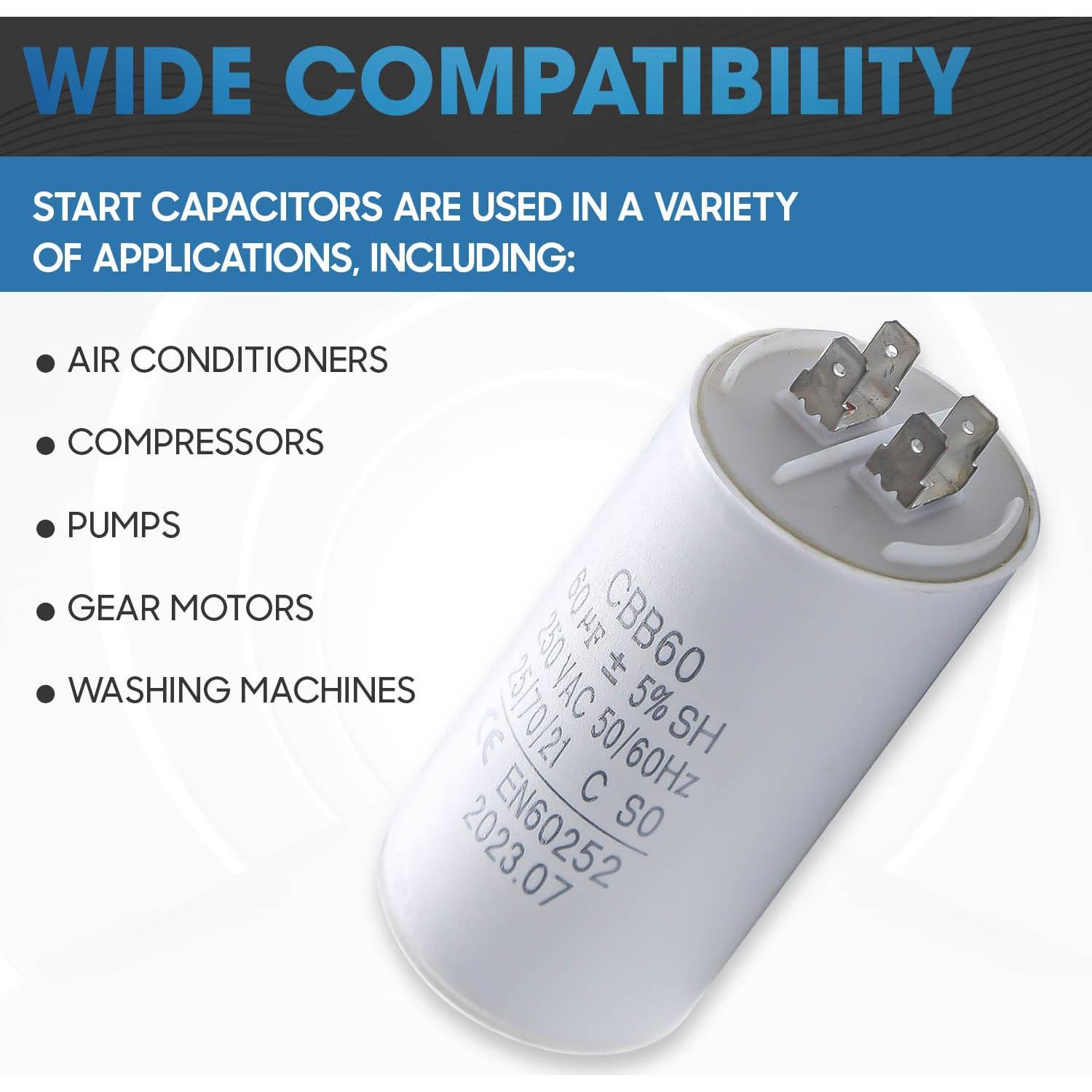 Capacitor de Arranque Seentech CBB60 60 µF para Motores CA