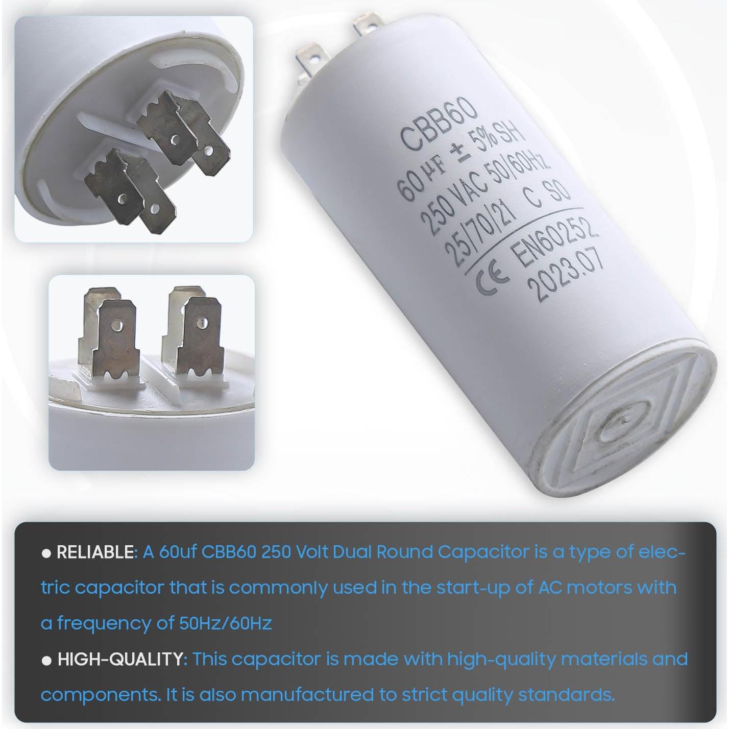 Capacitor de Arranque Seentech CBB60 60 µF para Motores CA