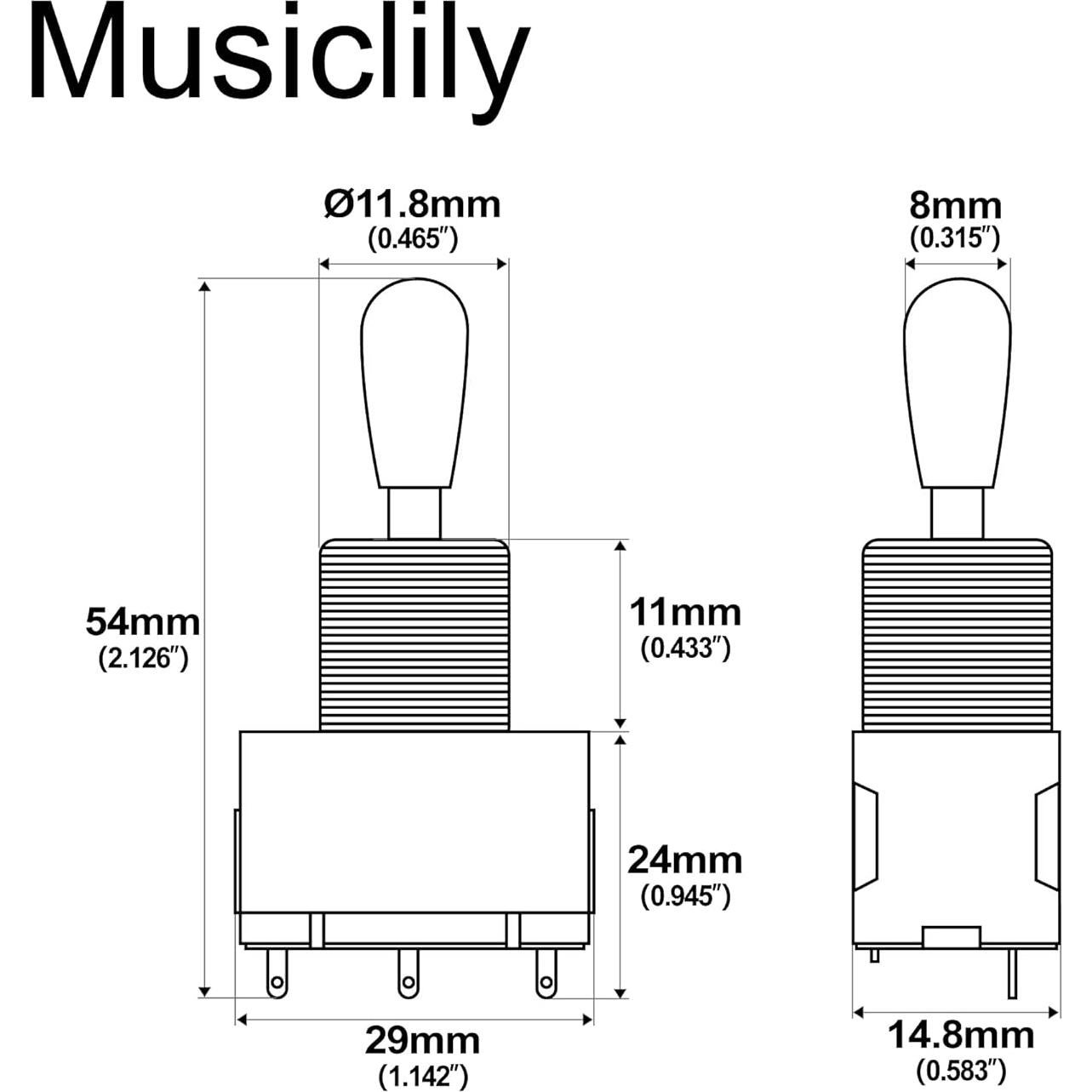 Selector de Palanca 3 Vías Musiclily para Guitarra Eléctrica Negro