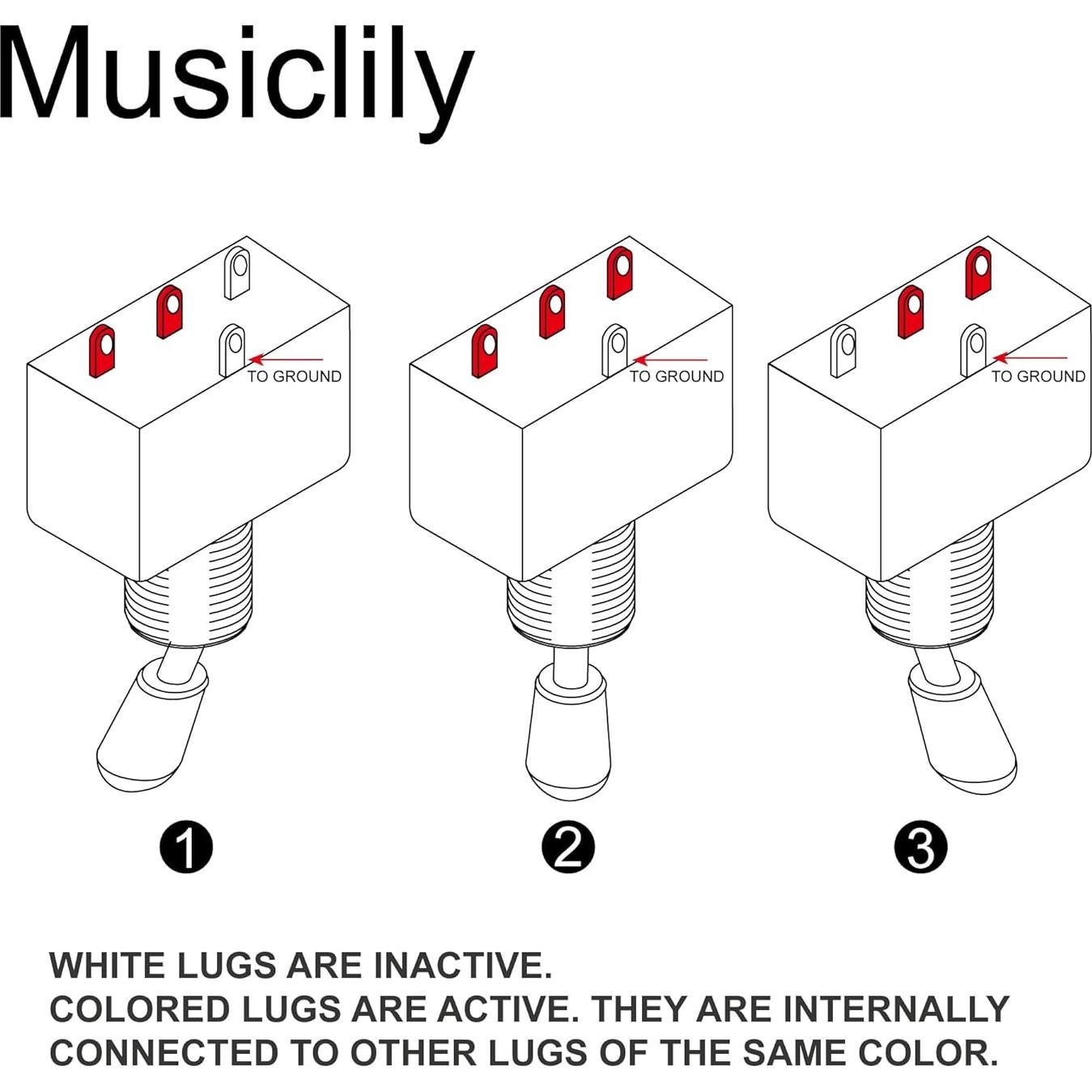 Selector de Palanca 3 Vías Musiclily para Guitarra Eléctrica Negro