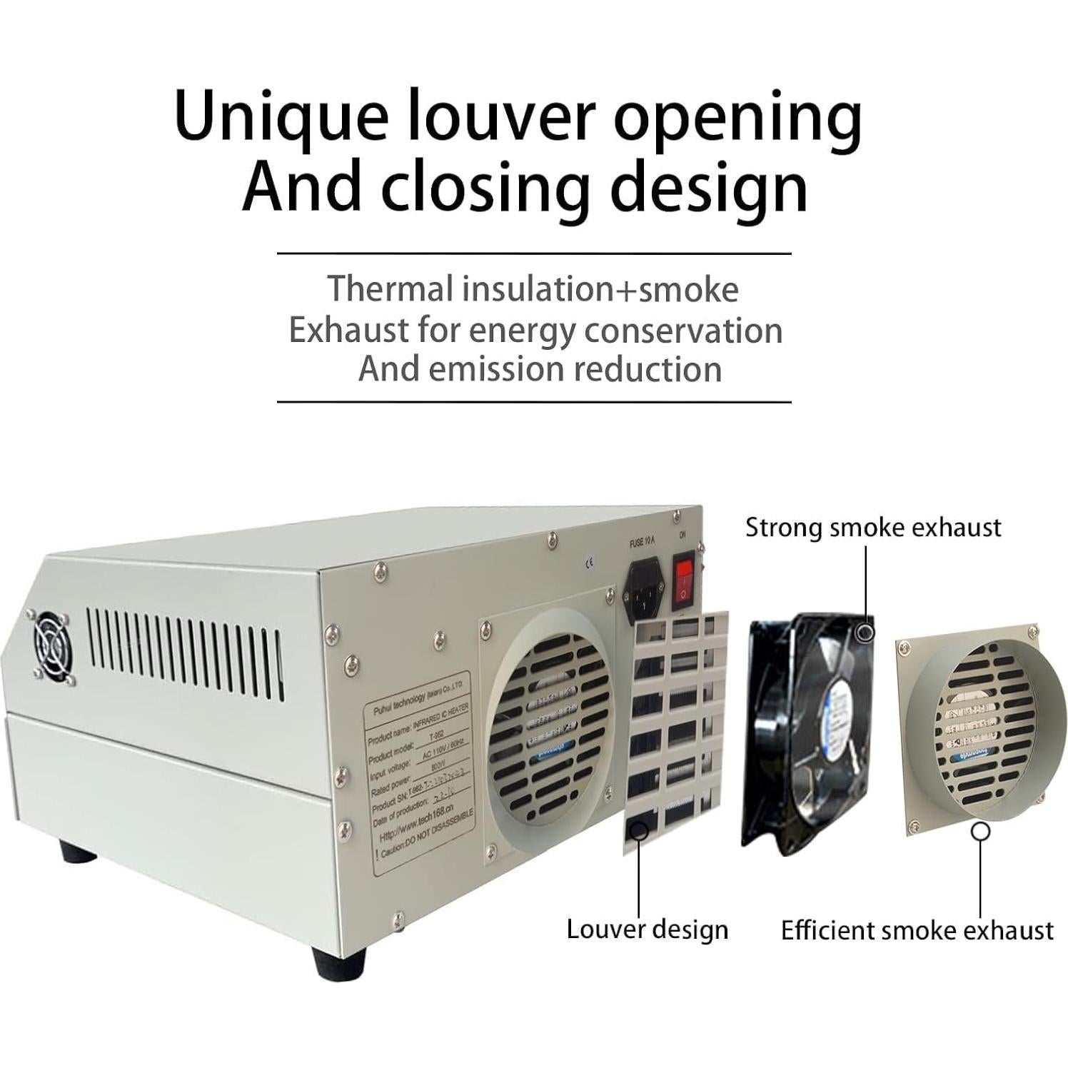 Horno de Reflujo T962 800W Infrarrojo 180x230mm para PCB