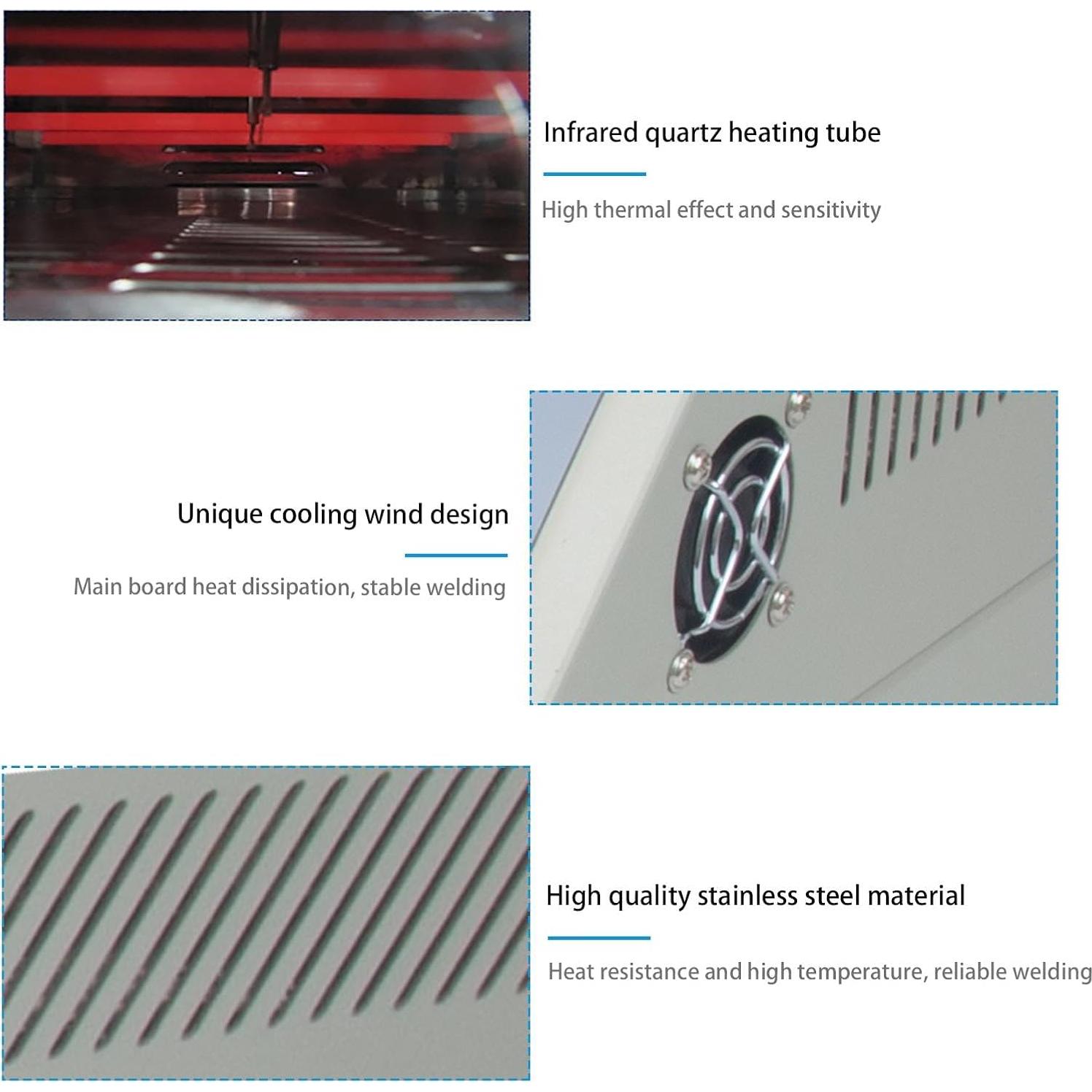 Horno de Reflujo T962 800W Infrarrojo 180x230mm para PCB