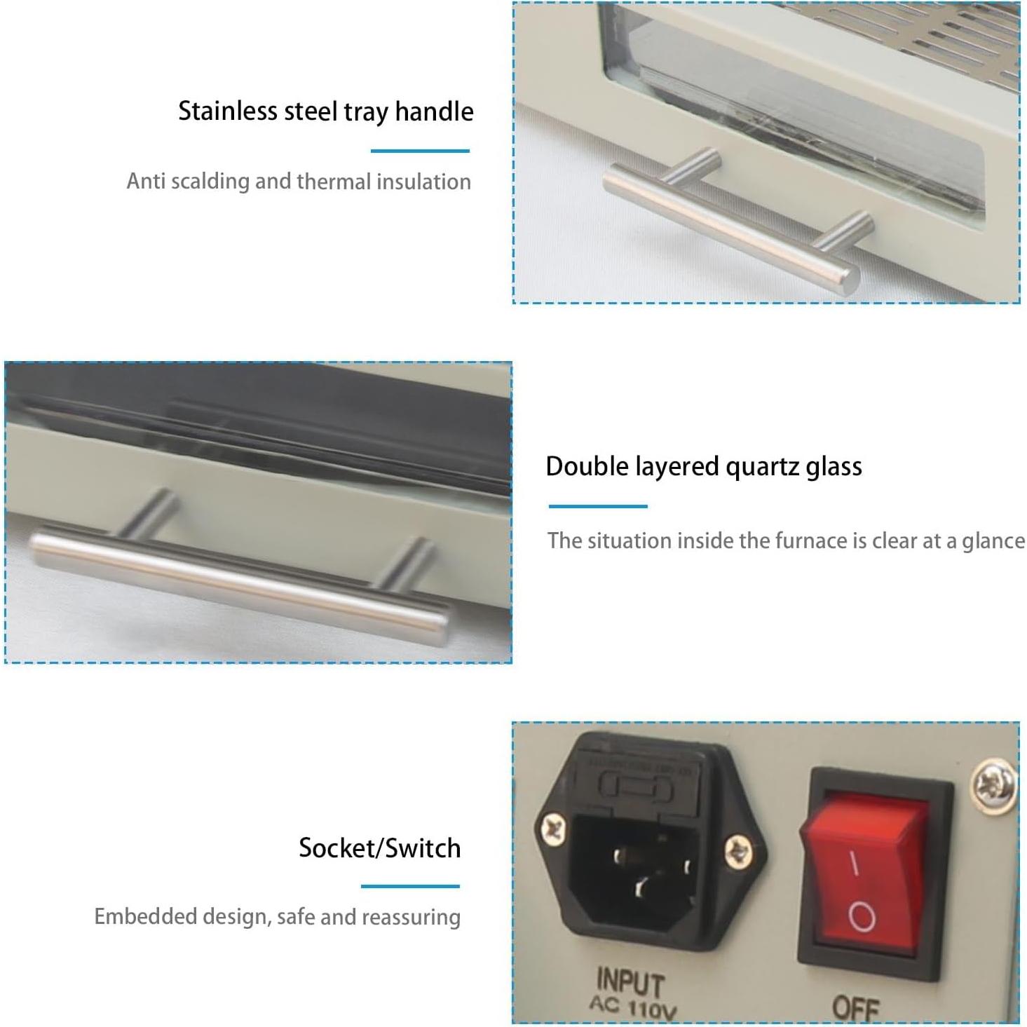 Horno de Reflujo T962 800W Infrarrojo 180x230mm para PCB