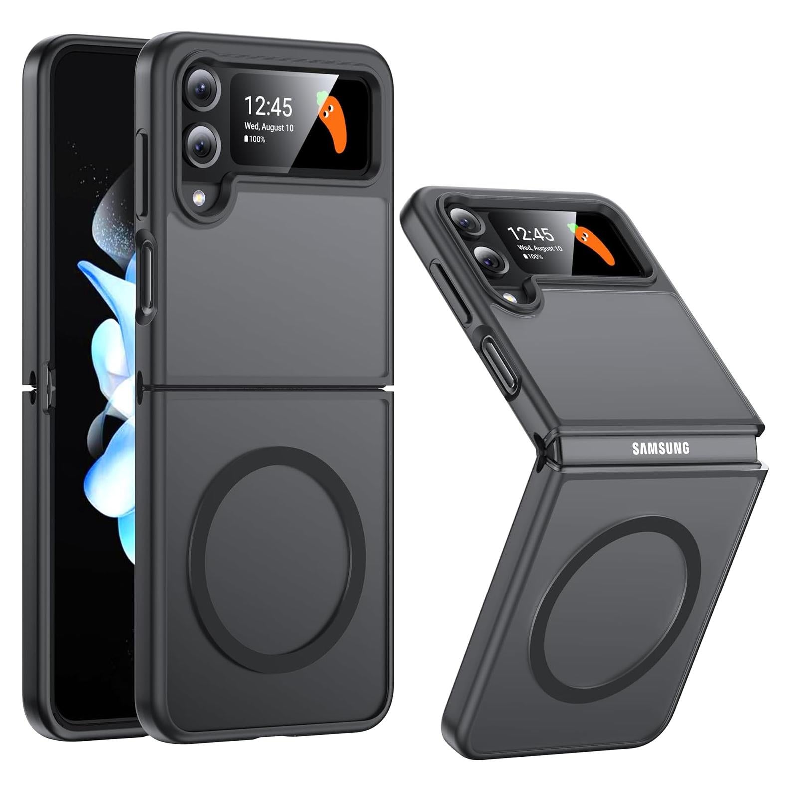 Funda Magnética FNDMIL para Samsung Galaxy Z Flip 4 - Negro