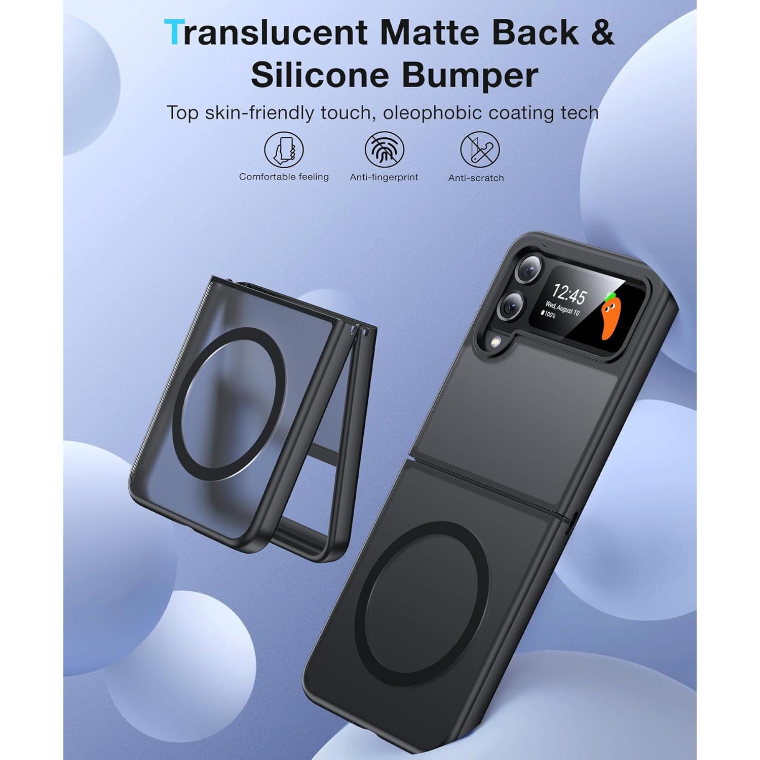 Funda Magnética FNDMIL para Samsung Galaxy Z Flip 4 - Negro