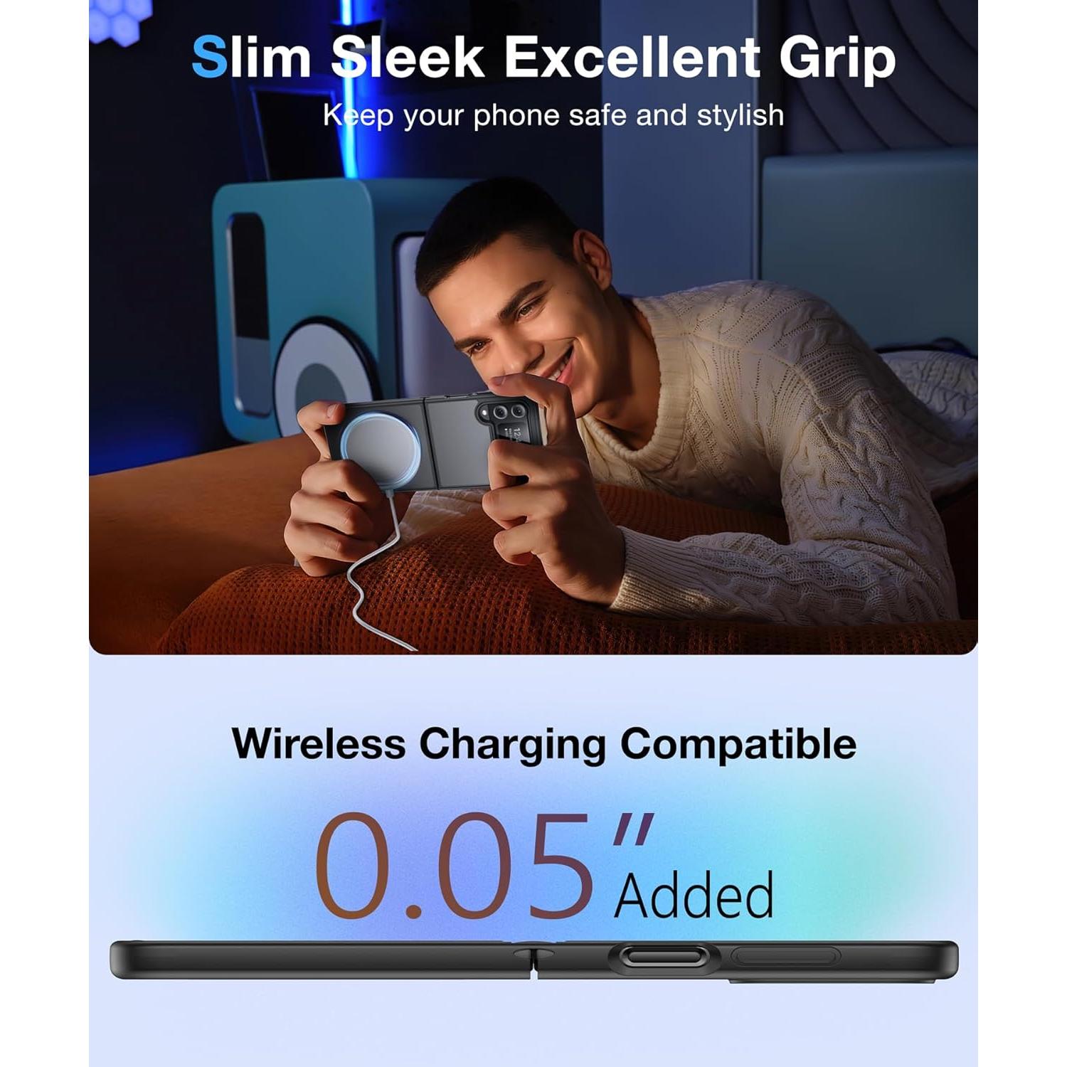 Funda Magnética FNDMIL para Samsung Galaxy Z Flip 4 - Negro