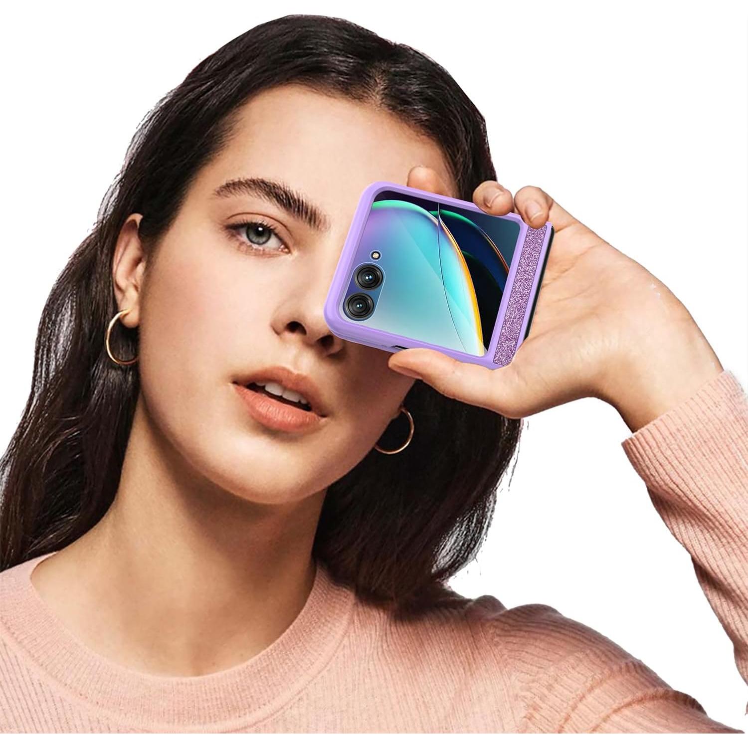 Funda Slim Brillante para Motorola Razr 2024 con Protector