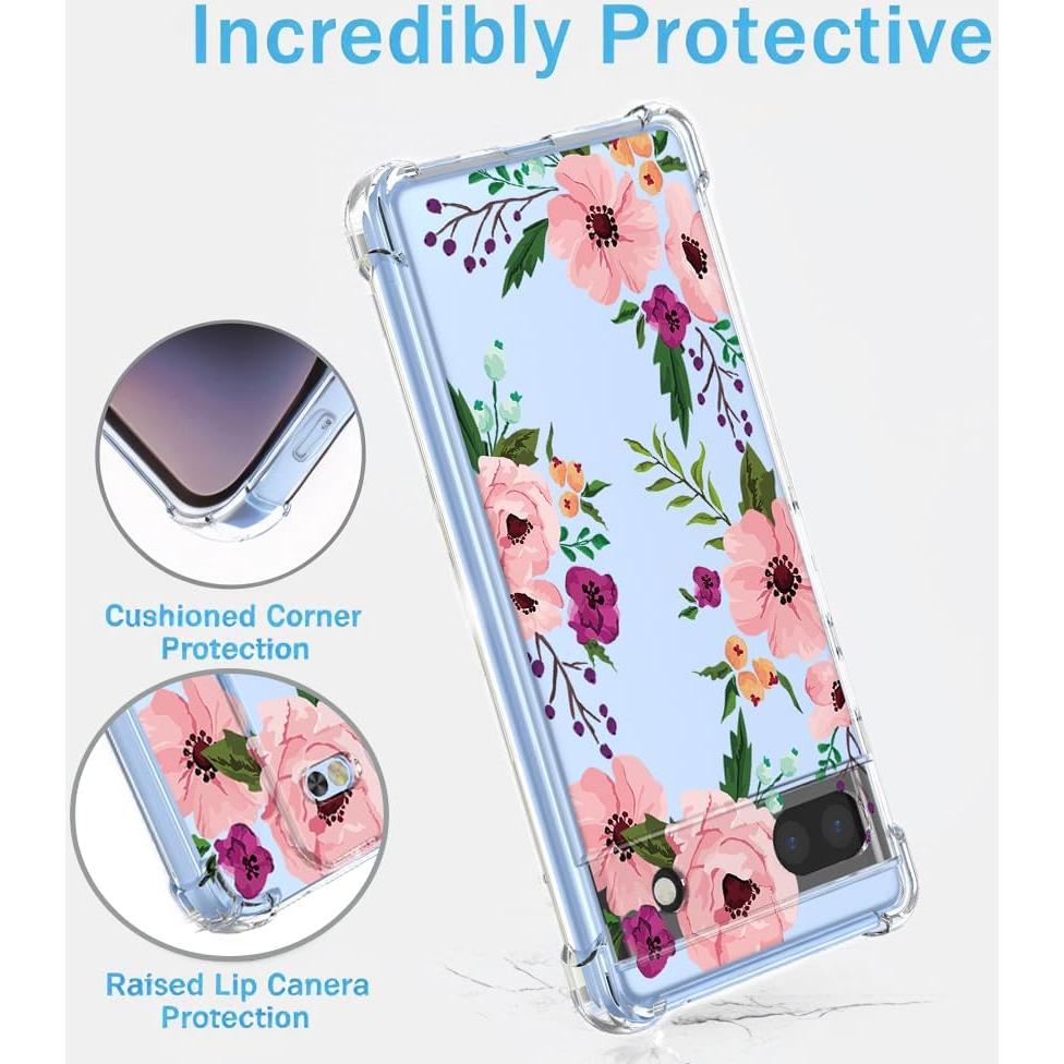 Funda Floral Transparente Google Pixel 6A - TPU Antigolpes